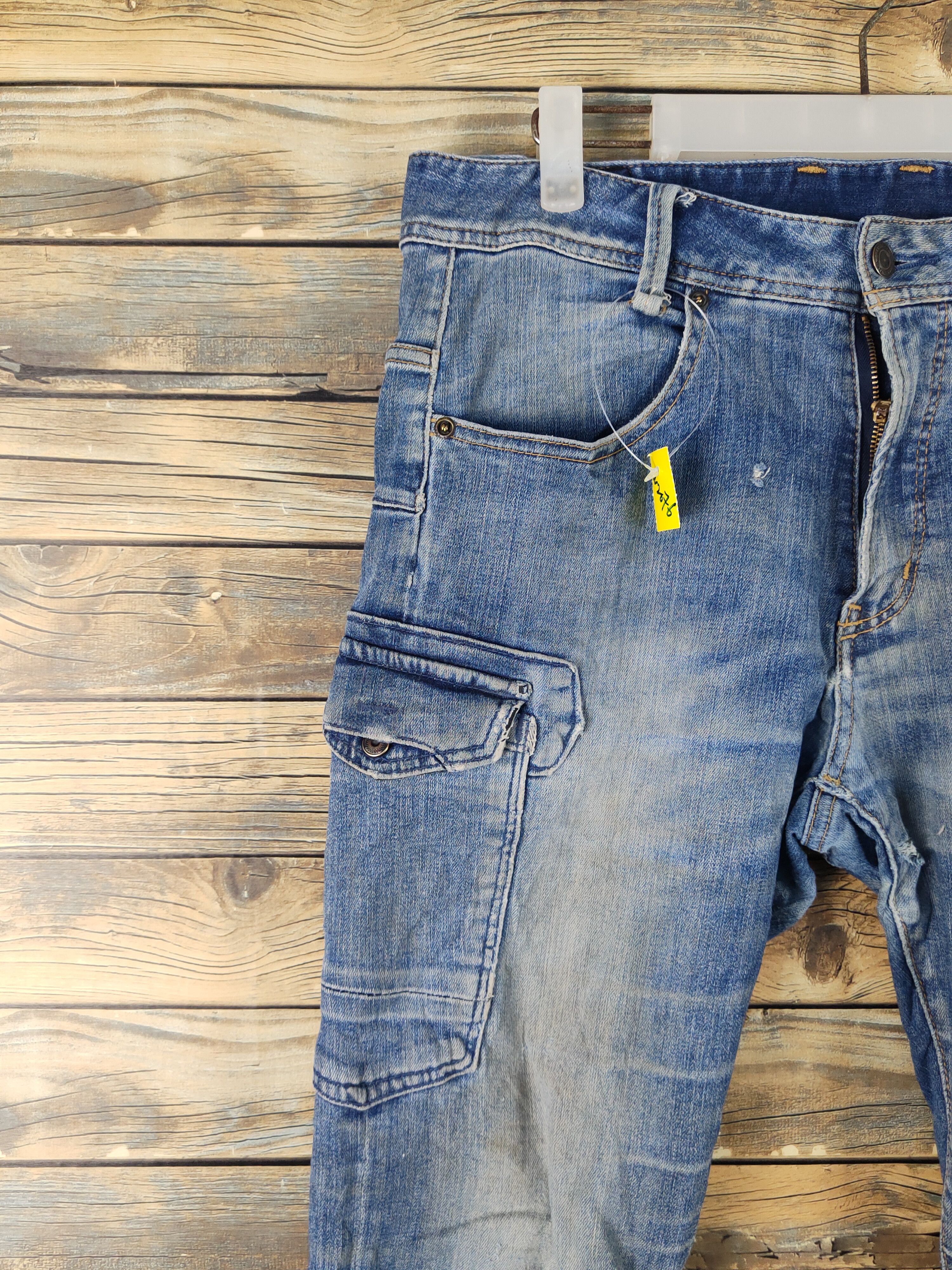 Japanese Brand Evenriver Blue utiltiy Distressed Ripped denim Jeans #W2076 Size US 33 - 3 Thumbnail