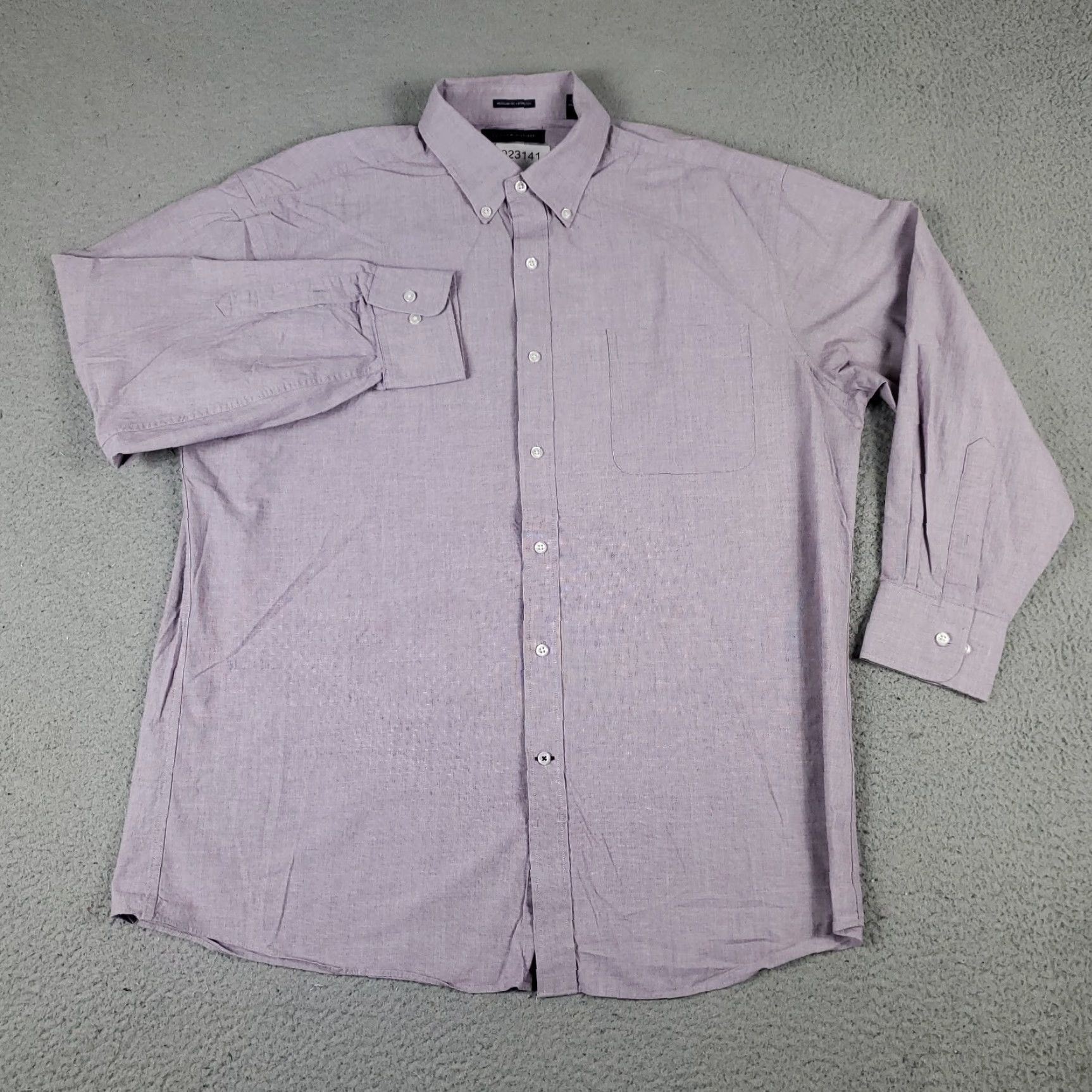 Tommy Hilfiger VINTAGE Tommy Hilfiger Shirt Mens Large Purple Casual Button-Up Long Sleeve Size US L / EU 52-54 / 3 - 2 Thumbnail