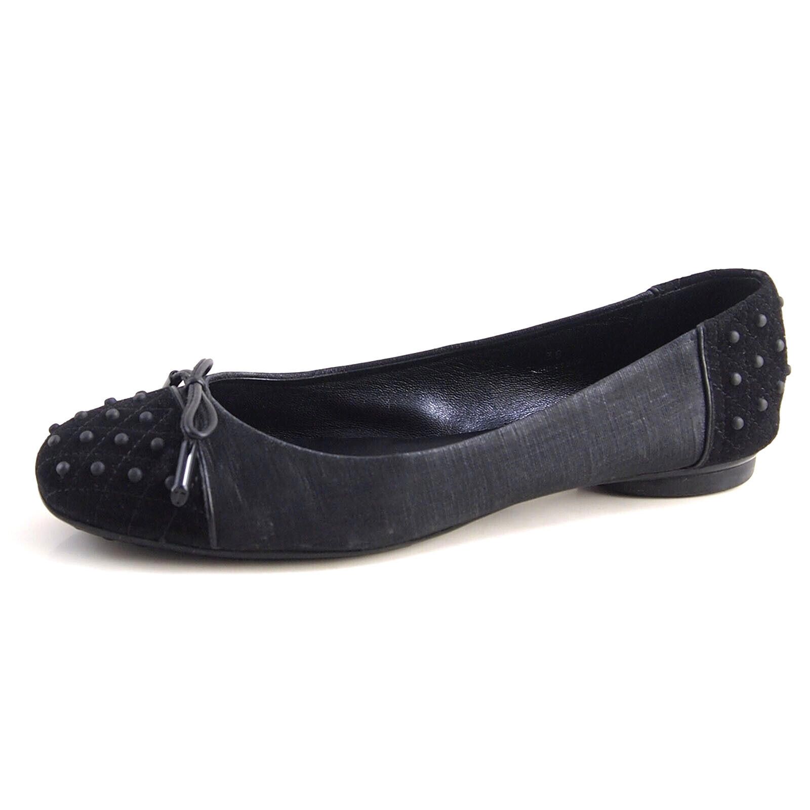 Tod's Tod's Flats Black Suede Waxed Linen Womens EU 38 US 8 Size US 8 / IT 38 - 2 Thumbnail
