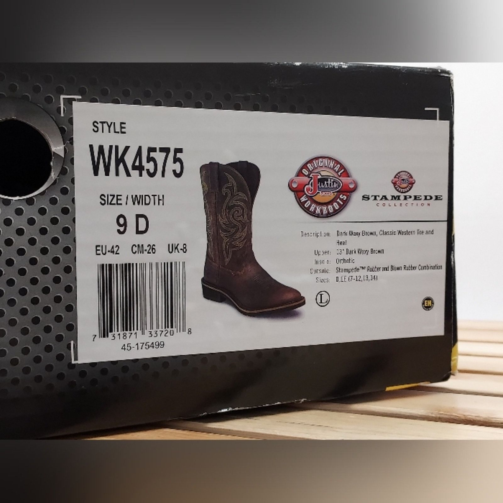 Justin Boots Justin Mens Dark Brown Classic Western Leather Boots Size 9D Size US 9 / EU 42 - 12 Thumbnail