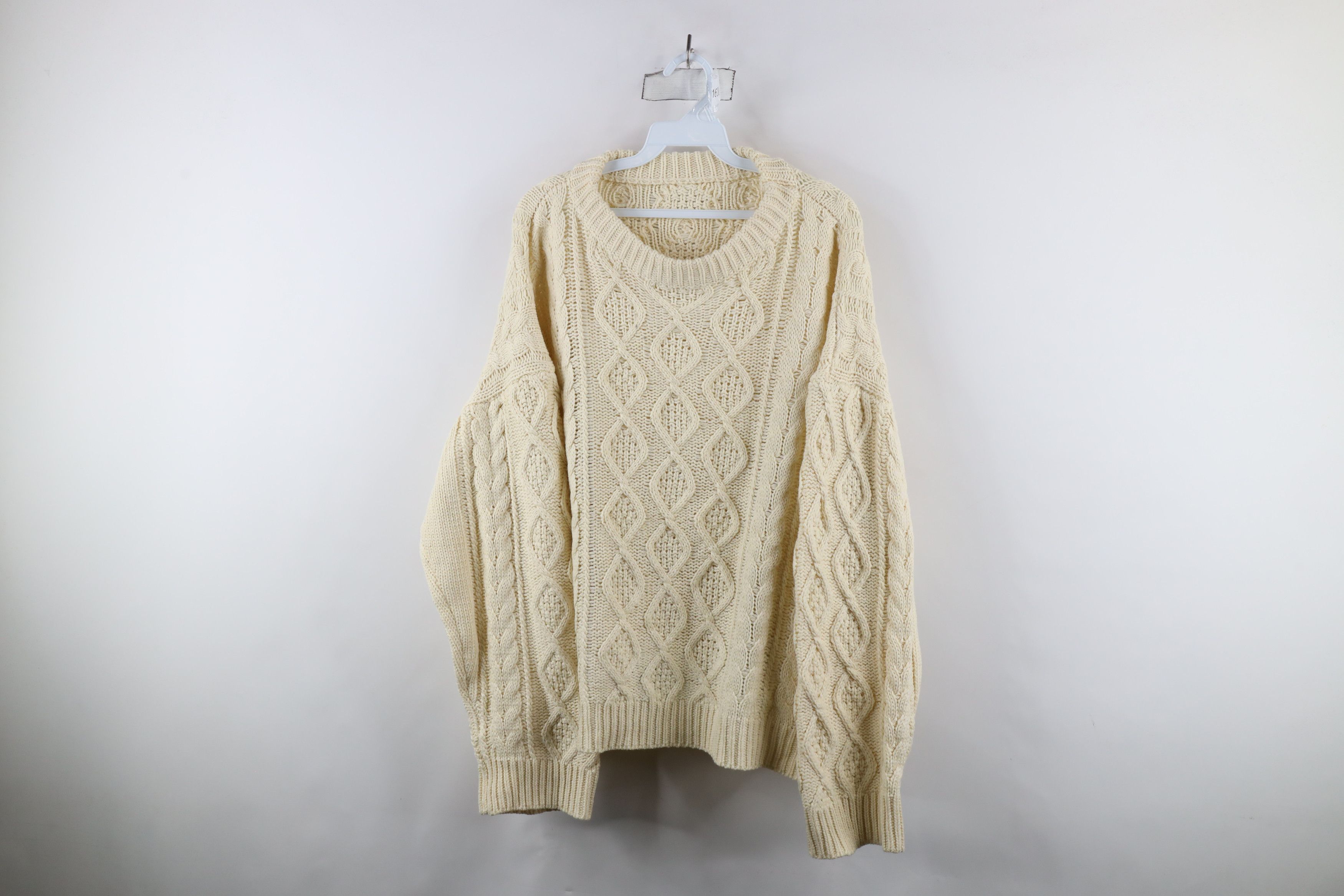 Vintage Vintage 90s Streetwear Chunky Cable Knit Fisherman Sweater Size 3XL / US 20-22 - 1 Thumbnail