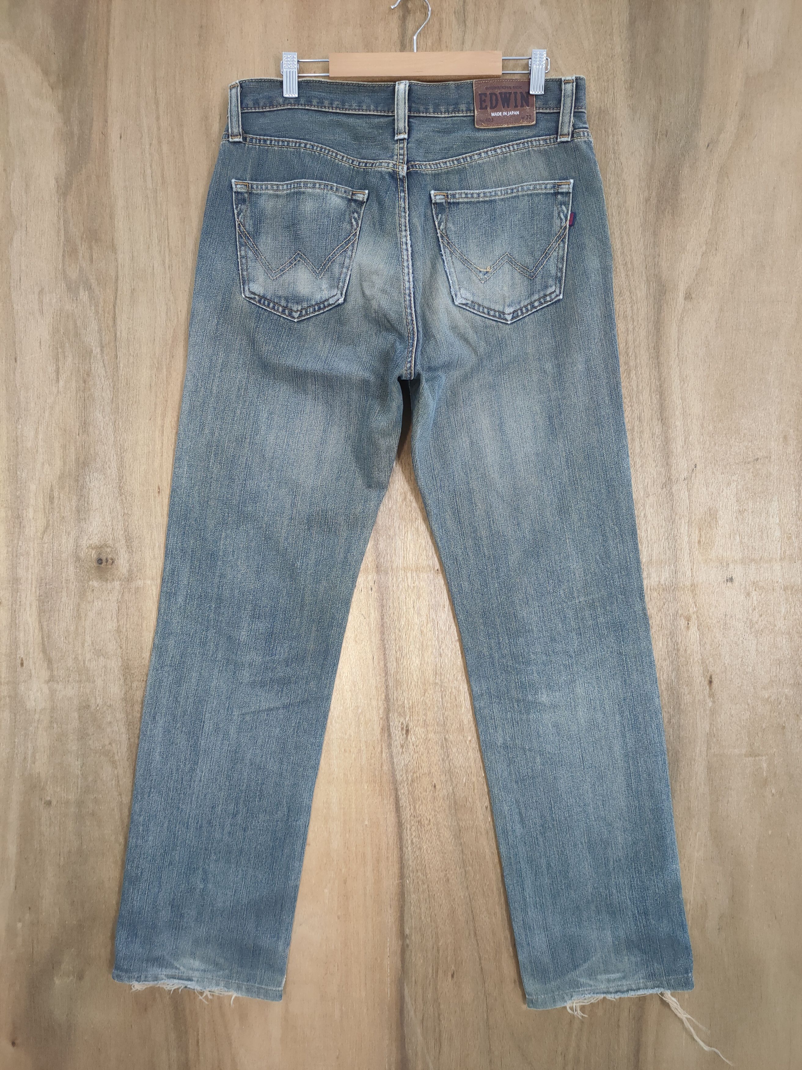 Edwin × Jean VINTAGE EDWIN 403 RIPPED JEANS DENIM PANTS Size US 33 - 3 Thumbnail