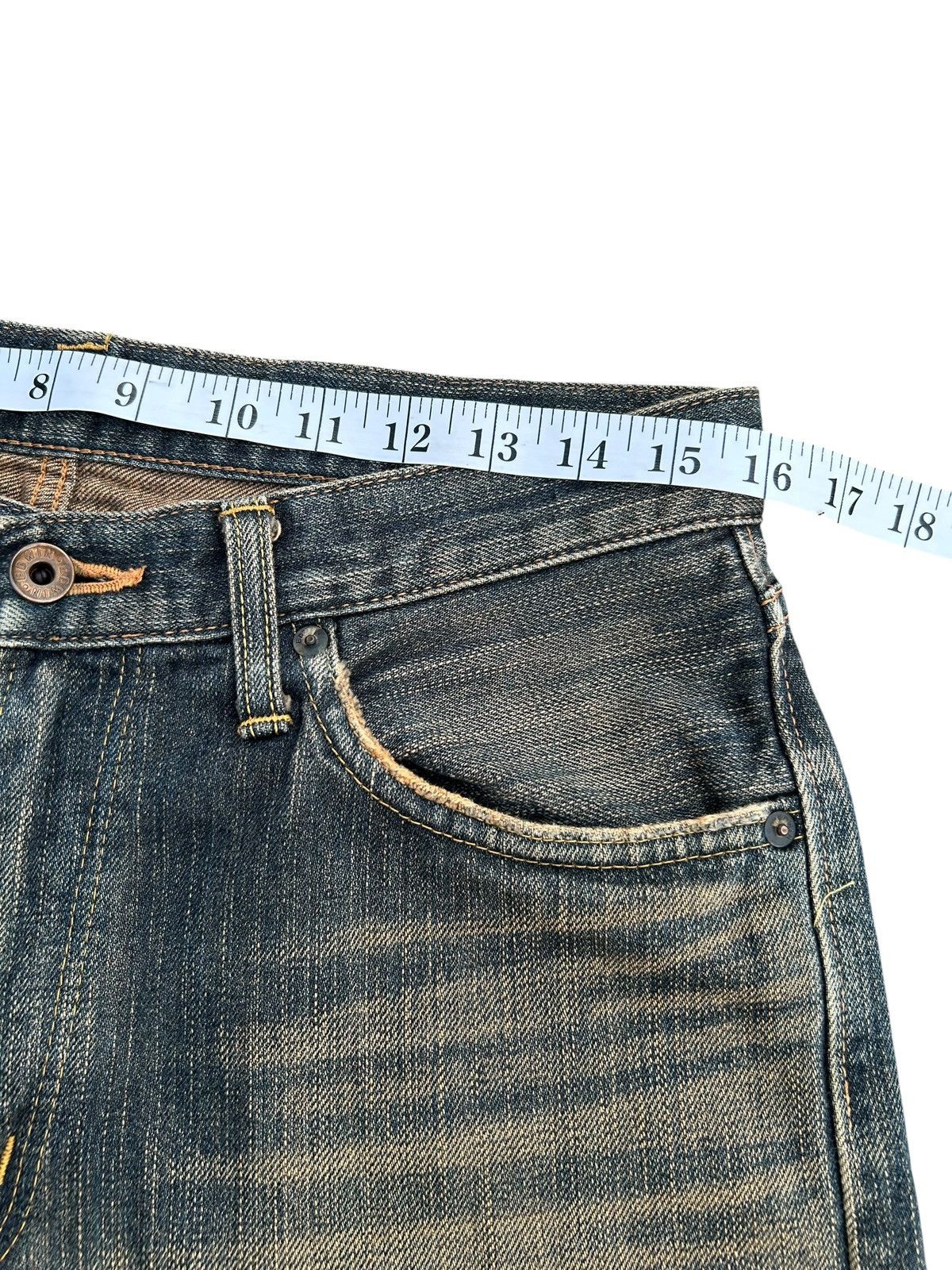 Kapital VINTAGE EDWIN 505 SELVEDGE RUSTY DISTRESSED DENIM JEANS Size US 32 / EU 48 - 12 Thumbnail