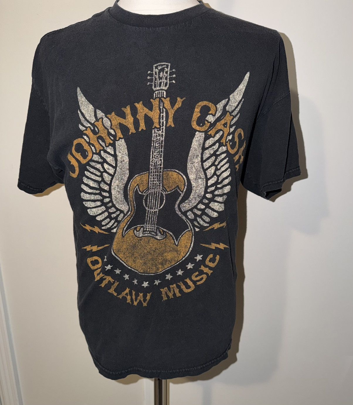 Zion Rootswear Johnny Cash Outlaw Music Country Black Concert T Zion Sz XL Size US XL / EU 56 / 4 - 1 Thumbnail