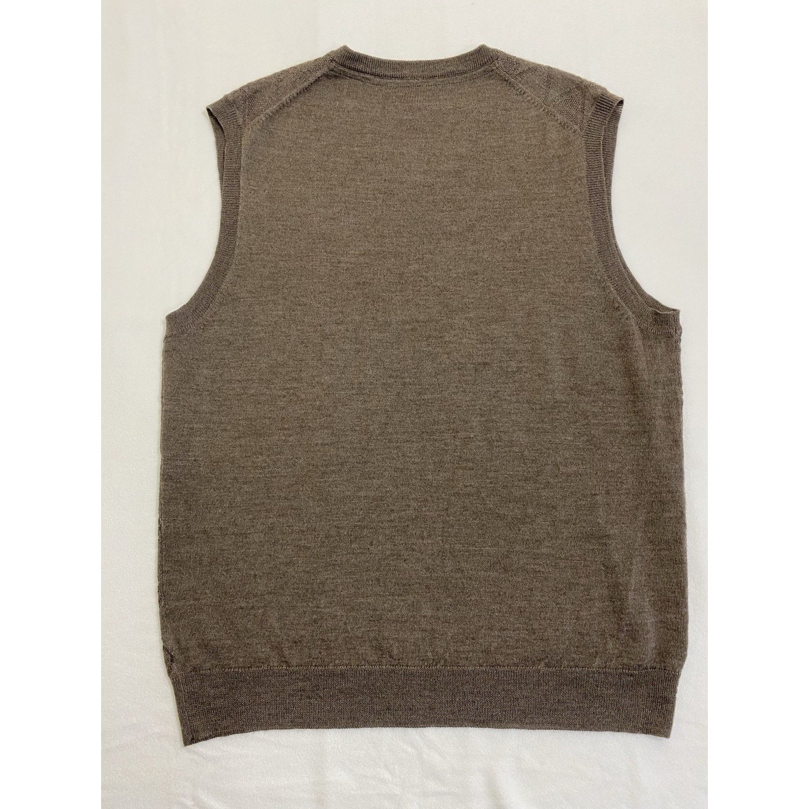Club Room Brown Merino Wool Blend Argyle Diamond Sweater Vest Mens L Size US L / EU 52-54 / 3 - 8 Thumbnail
