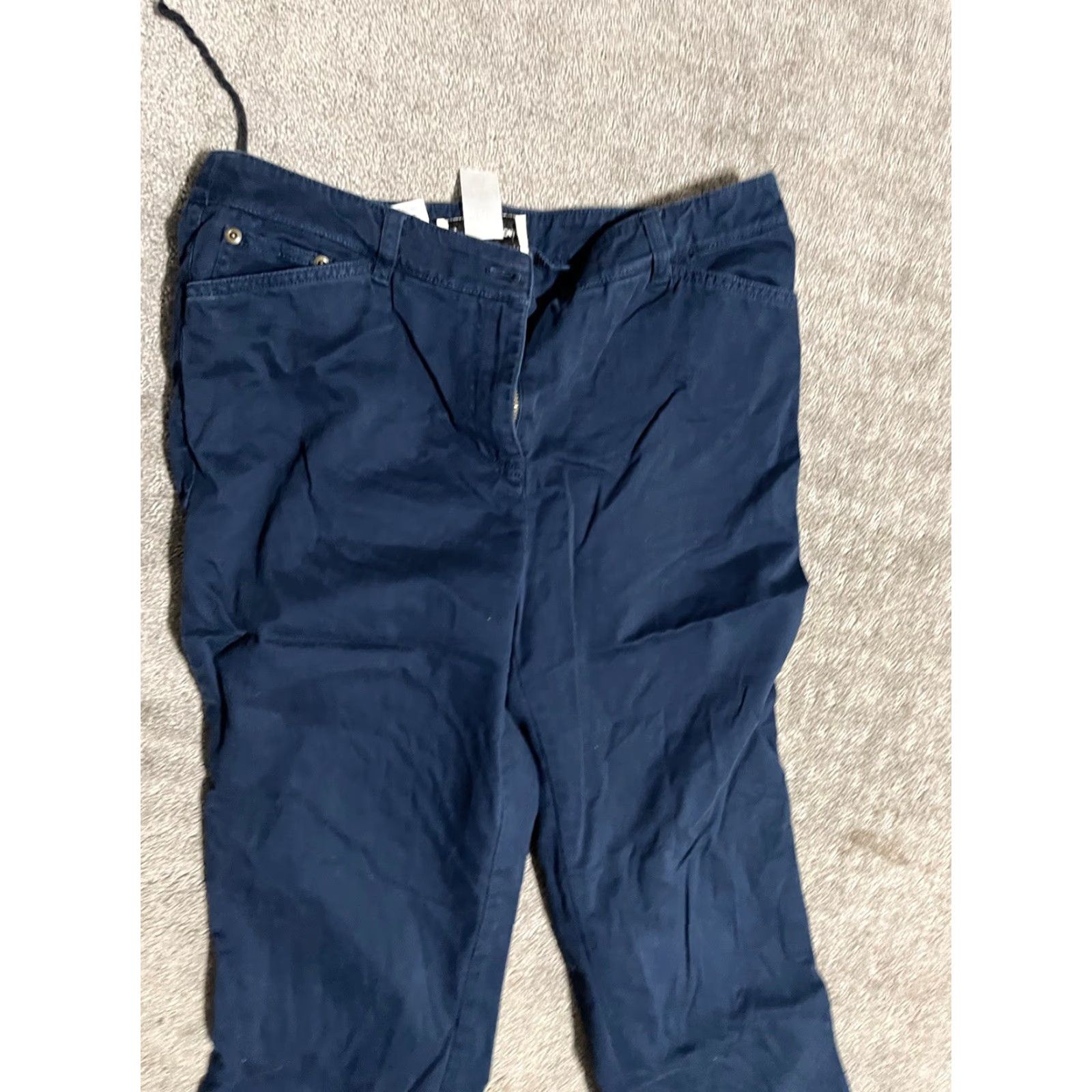 Jones New York Vintage Jones New York Women's Chino Pants 10P Stretch Navy Blue Petite Office Casual Size ONE SIZE - 2 Thumbnail