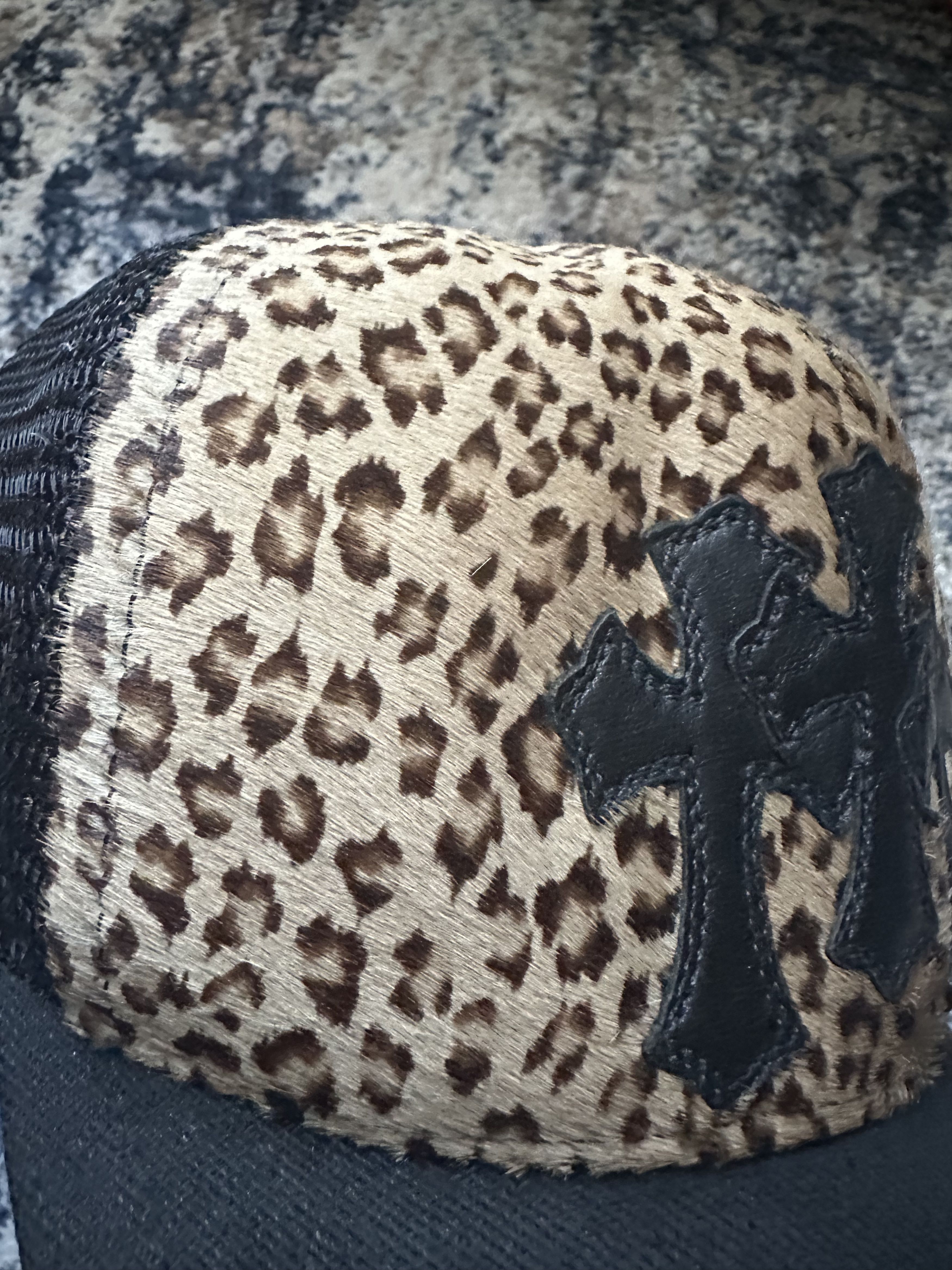 Chrome Hearts Chrome Hearts Cemetery Cross Leopard/Cheetah Trucker Hat Size ONE SIZE - 3 Thumbnail