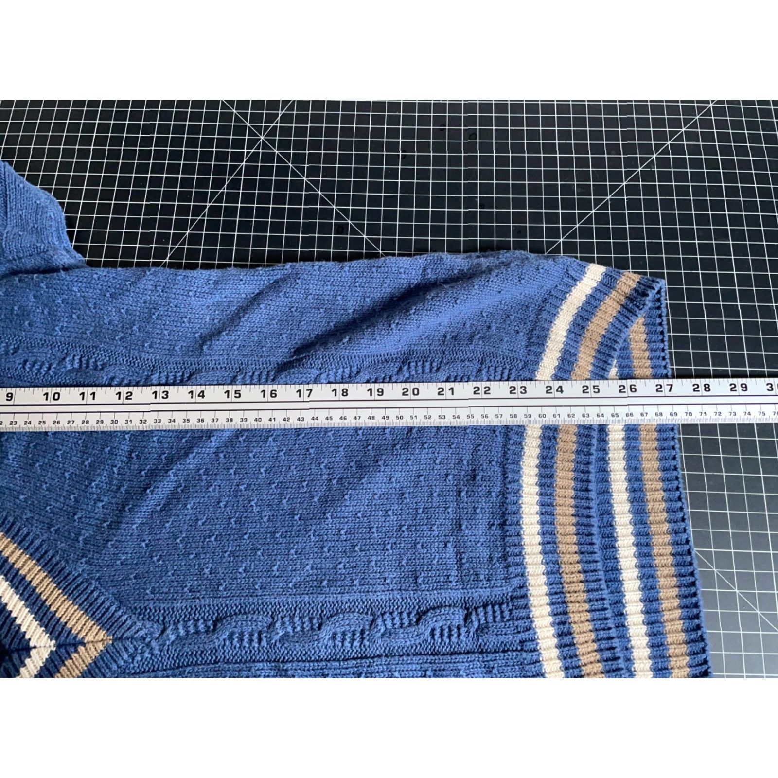 Vintage VINTAGE M.J. Carroll Sweater Shirt Women Oversized Deep V-Neck Knit 90s Blue Cotton Ramie Size S / US 4 / IT 40 - 6 Thumbnail