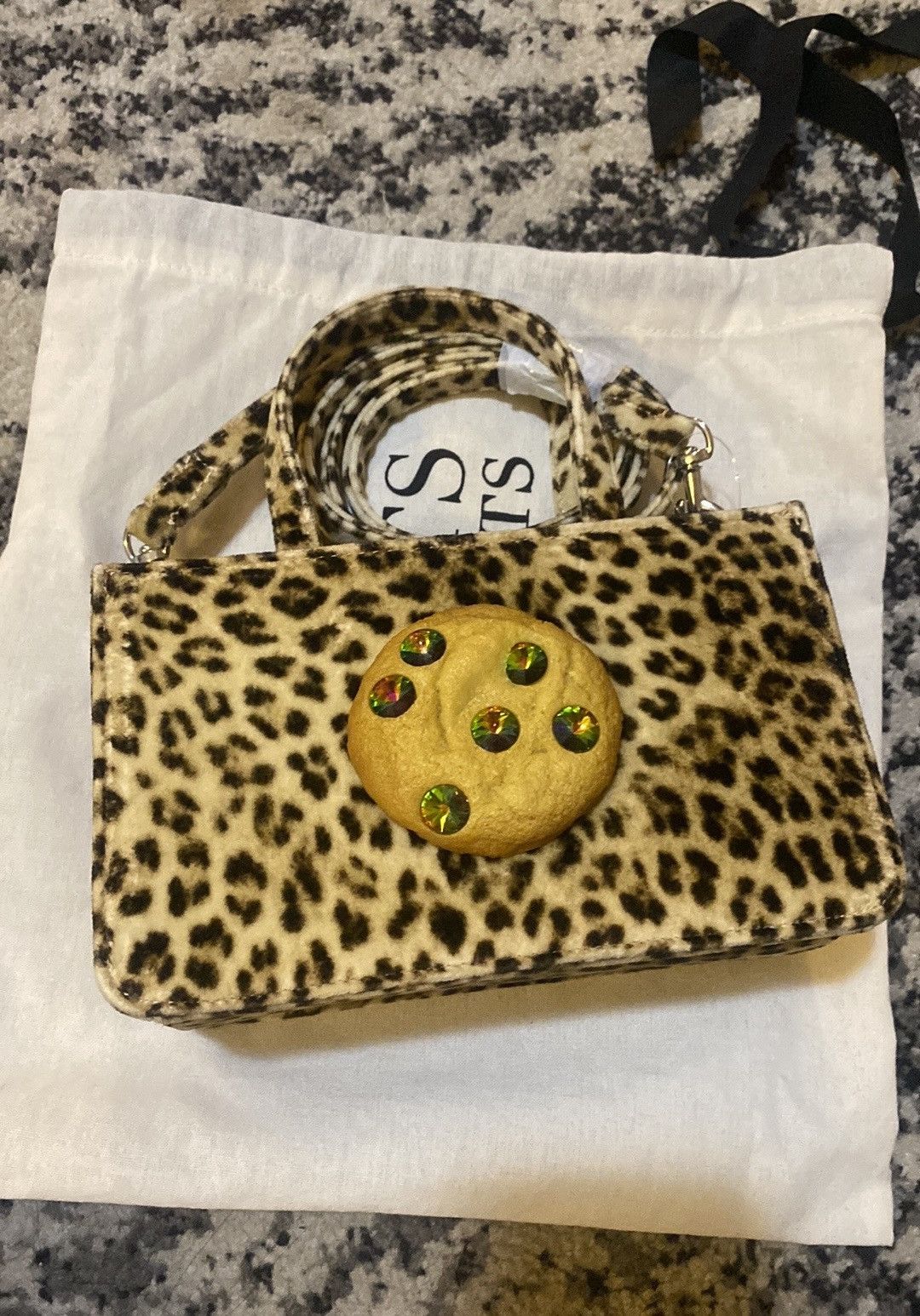 Puppets and Puppets PUPPETS AND PUPPETS Small Jeweled Cookie Bag Leopard Size ONE SIZE - 2 Thumbnail