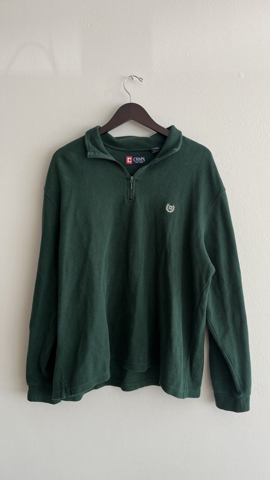 Chaps Chaps Green Embroidered 1/4 Zip Size US XL / EU 56 / 4 - 1 Thumbnail