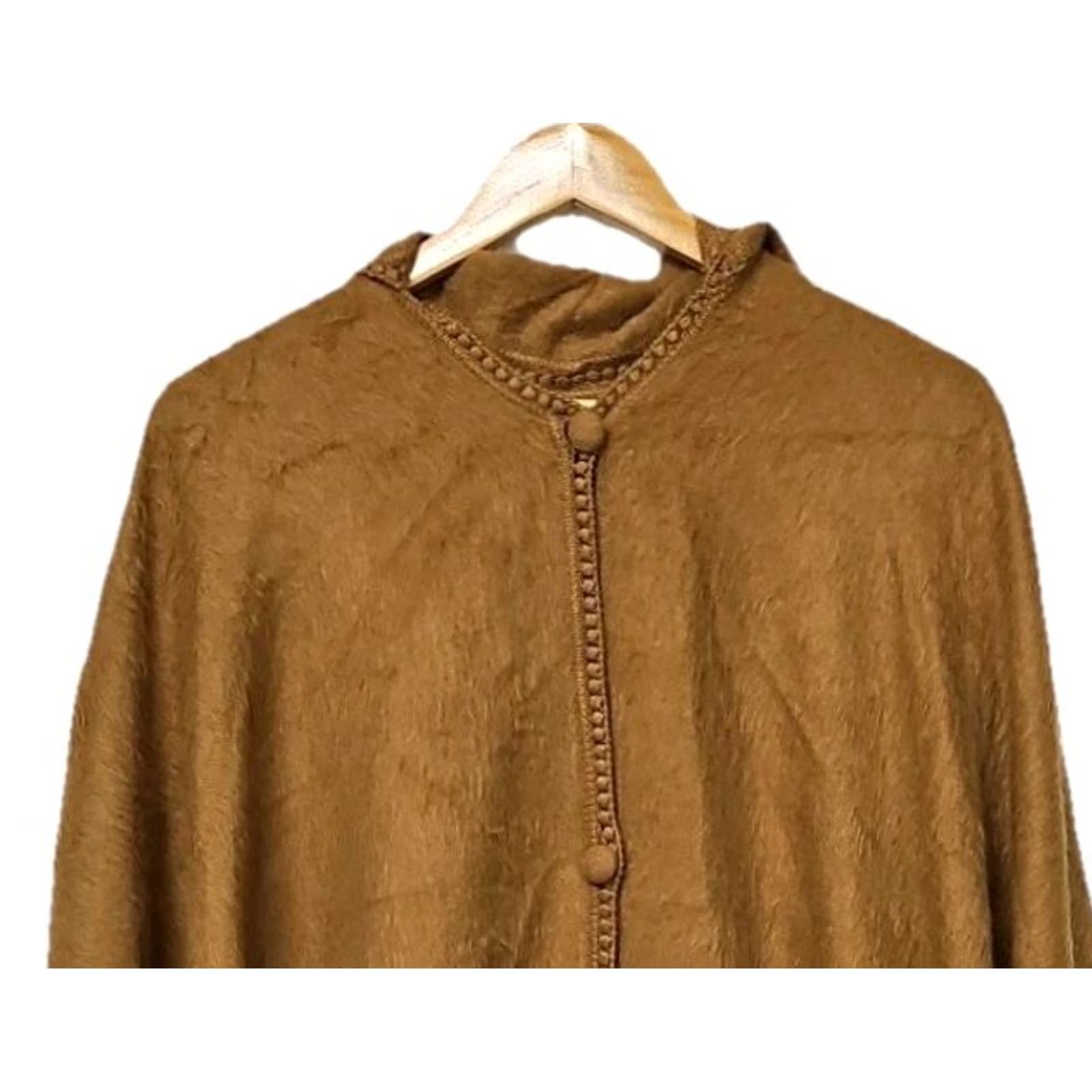 Vintage VINTAGE ML Kessler Poncho Cape Women L Alpaca Wool Camel Fringe Handmade Peru Poncho/Cape Wool Alpaca HandMade 100% Size ONE SIZE - 2 Thumbnail