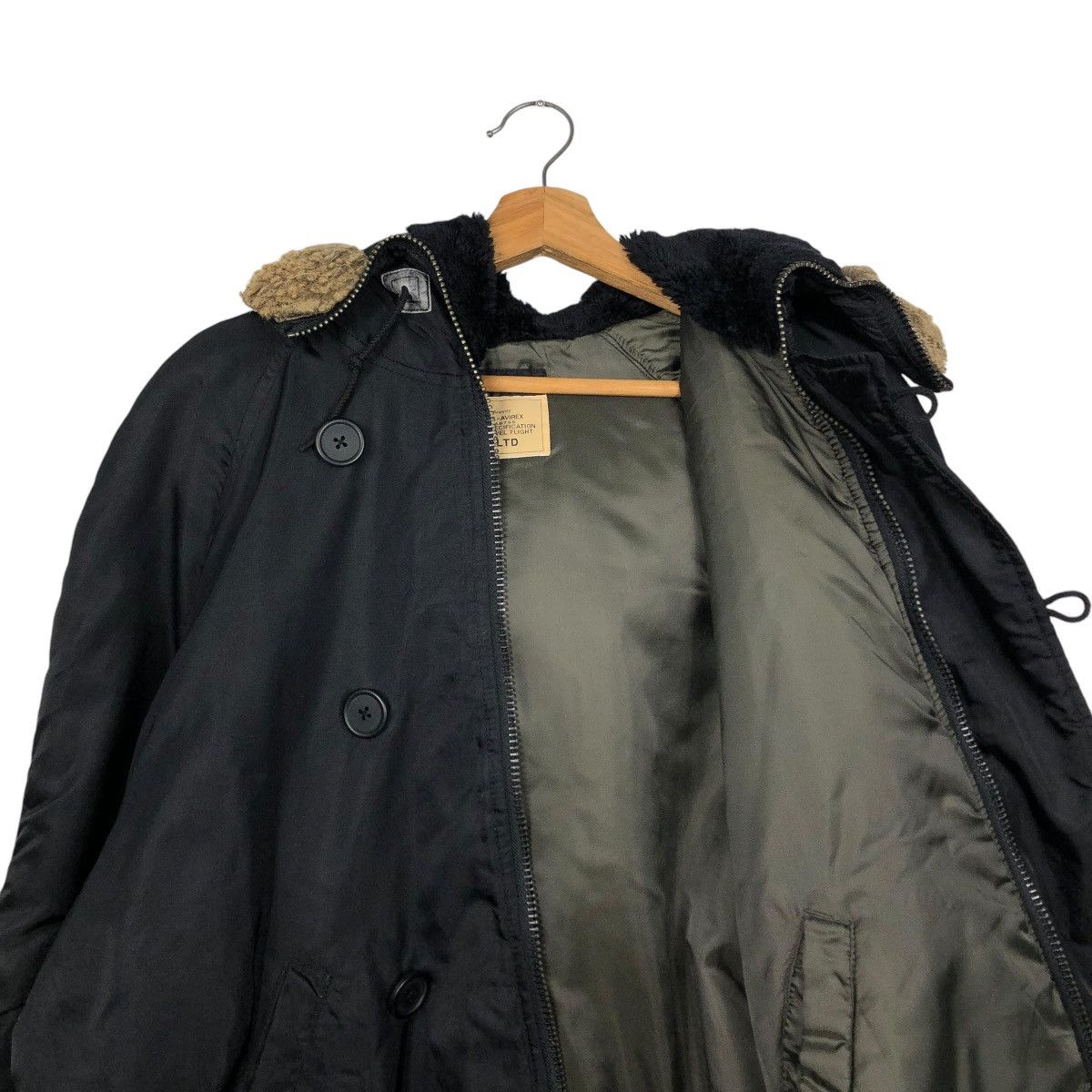 Avirex 🔥VINTAGE BOMBER JACKET AVIREX USA BIG LOGO MINK FUR HOODIE Size US L / EU 52-54 / 3 - 15 Thumbnail