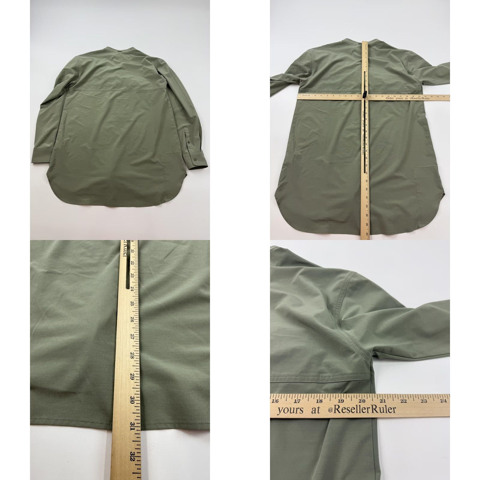 Prana prAna Shirt Womens Medium Green Collared Long Sleeve Button Up Stretch Tunic Top Size M / US 6-8 / IT 42-44 - 8 Thumbnail