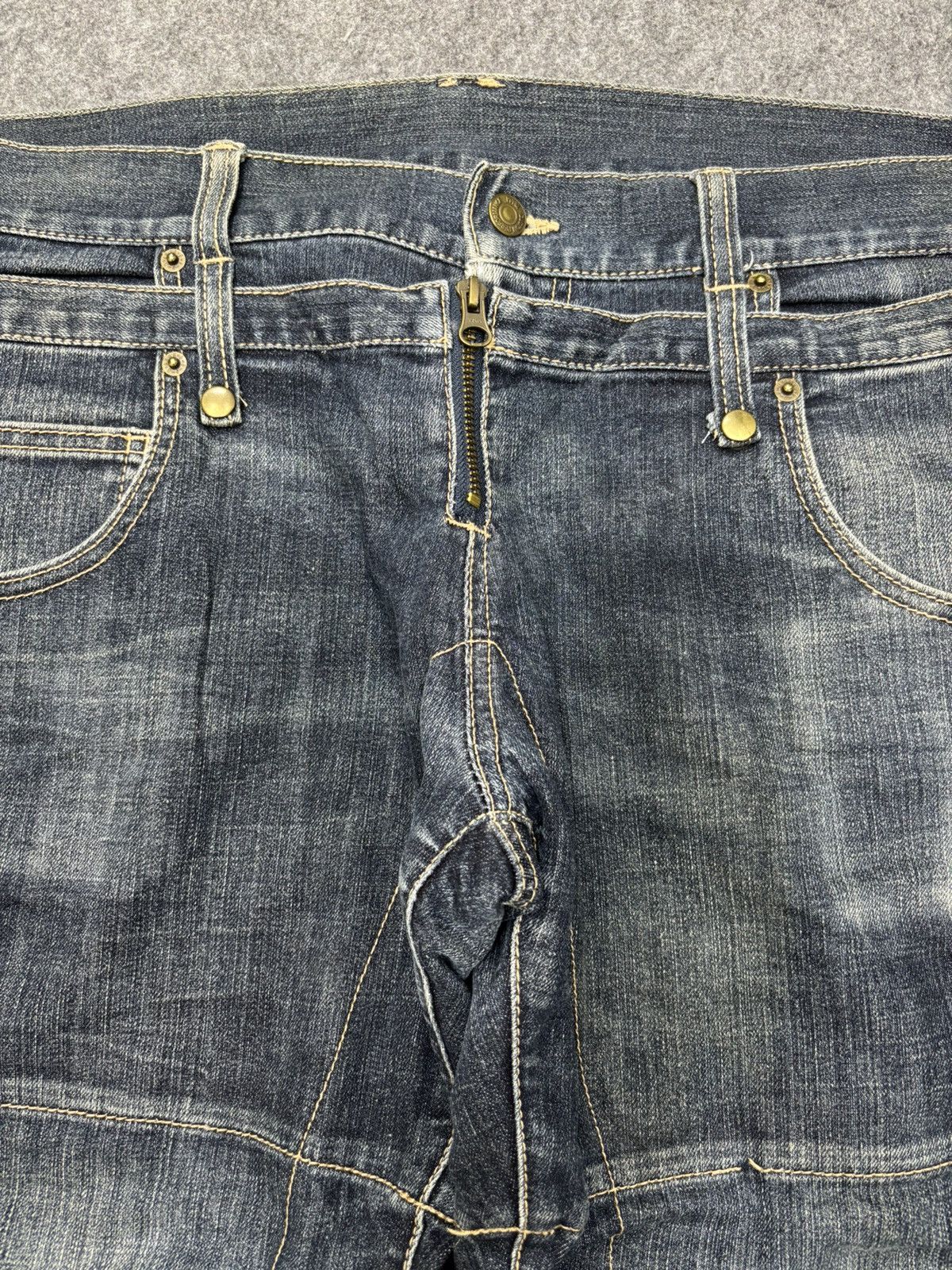 PPFM 💥Archival Style💥PPFM Double Waist Sick Design Jeans F628 Size US 35 - 3 Thumbnail