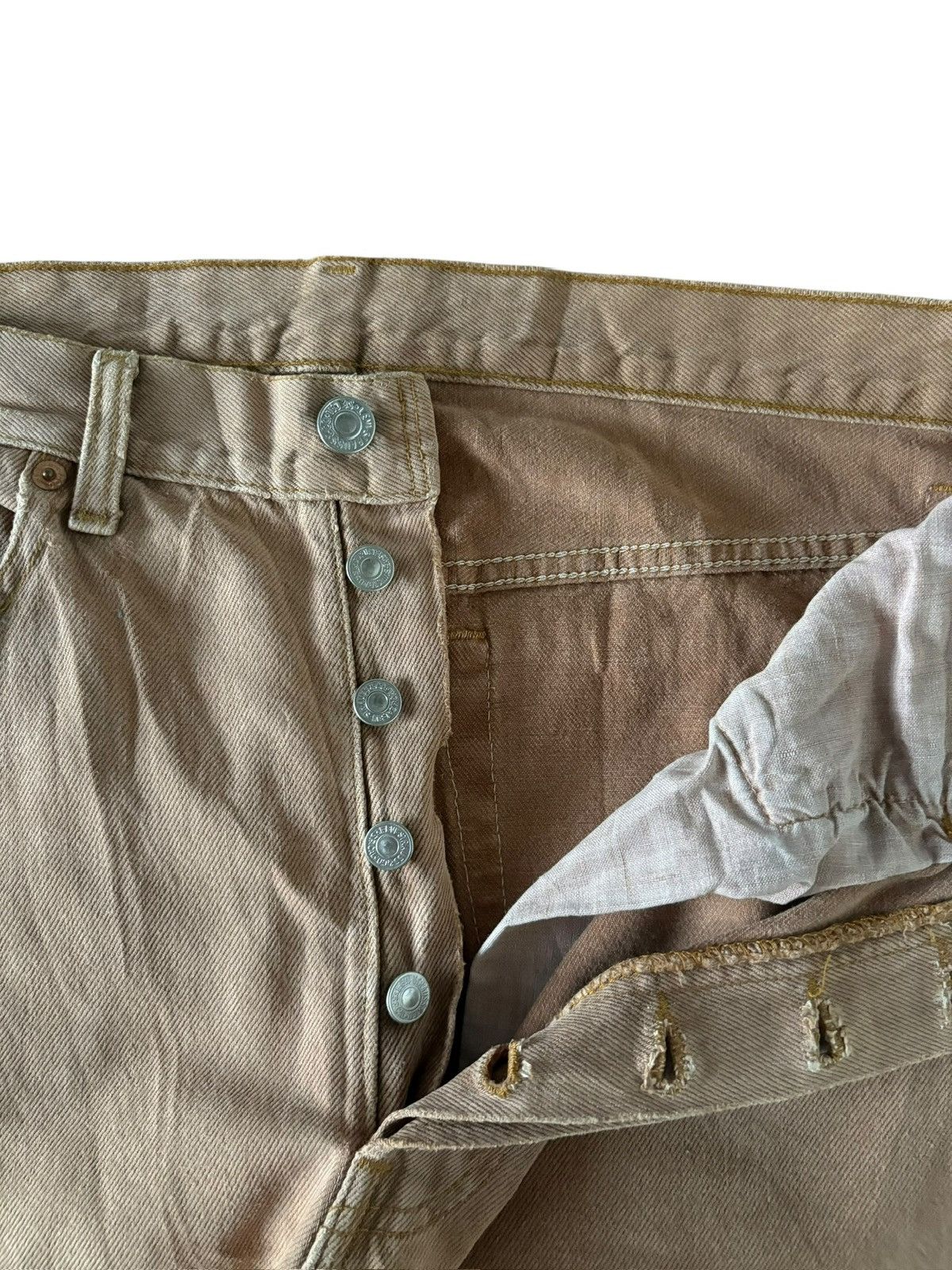 Levi's Vintage 90s Levis 501 Brown Distressed Loose Jeans Size US 32 / EU 48 - 4 Thumbnail