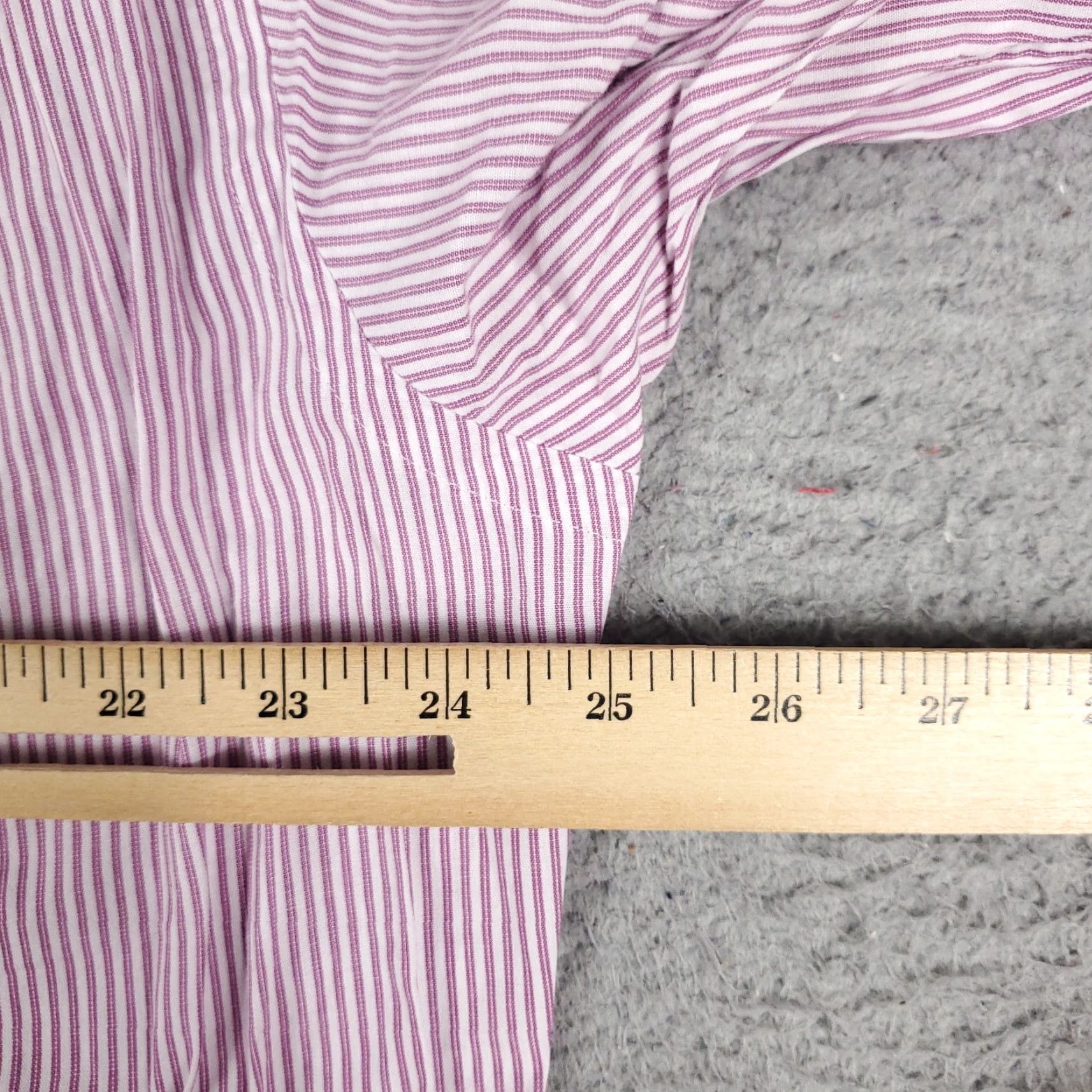 Tommy Hilfiger Tommy Hilfiger Shirt Mens Large Purple White Striped Button Up Long Sleeve Shirt | Button-Up | Mens L Purple White Striped Cotton Woven Size US L / EU 52-54 / 3 - 5 Thumbnail