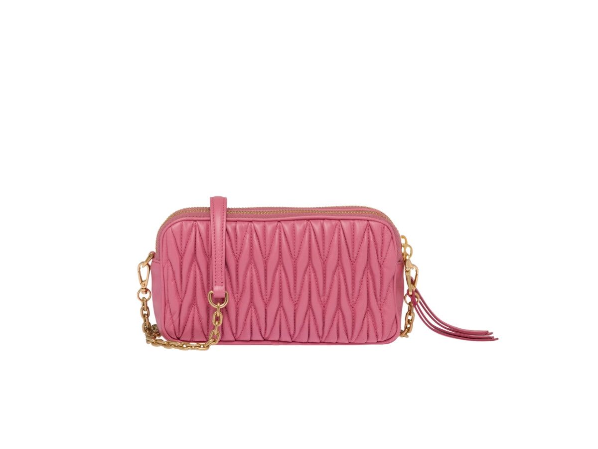 Miu Miu o1B3y1r0426 Size: OS / Matelassé Nappa Mini Bag in Pink Size ONE SIZE - 2 Thumbnail