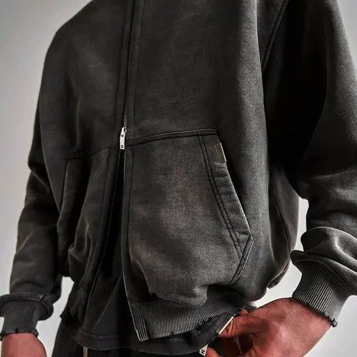 VIBE Streetwear Retro High Street Washed Zip Up Hoodie y2k Size US L / EU 52-54 / 3 - 4 Thumbnail
