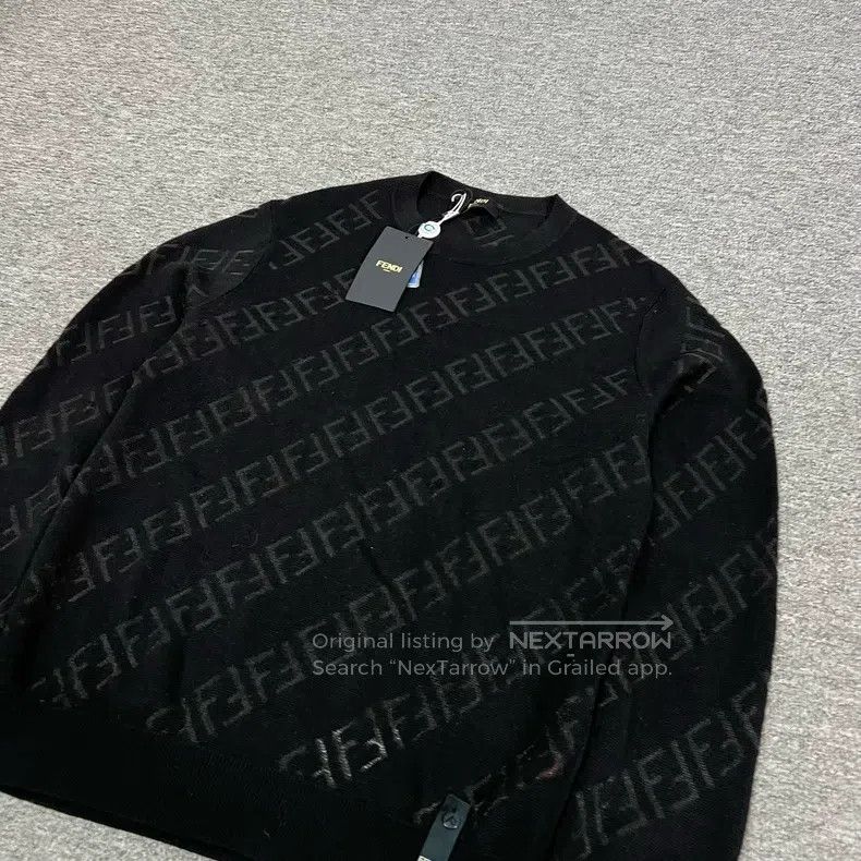 Fendi Fendi Double F Black Full Monogram Wool Knit Sweater Size US M / EU 48-50 / 2 - 4 Thumbnail