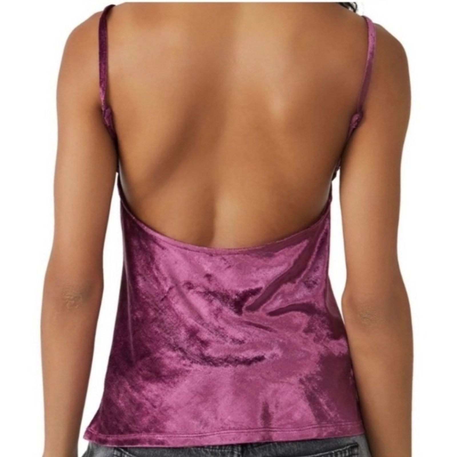 Free People Free People Intimates All Night Velvet Camisole Fig Jam XS Size XS / US 0-2 / IT 36-38 - 2 Thumbnail
