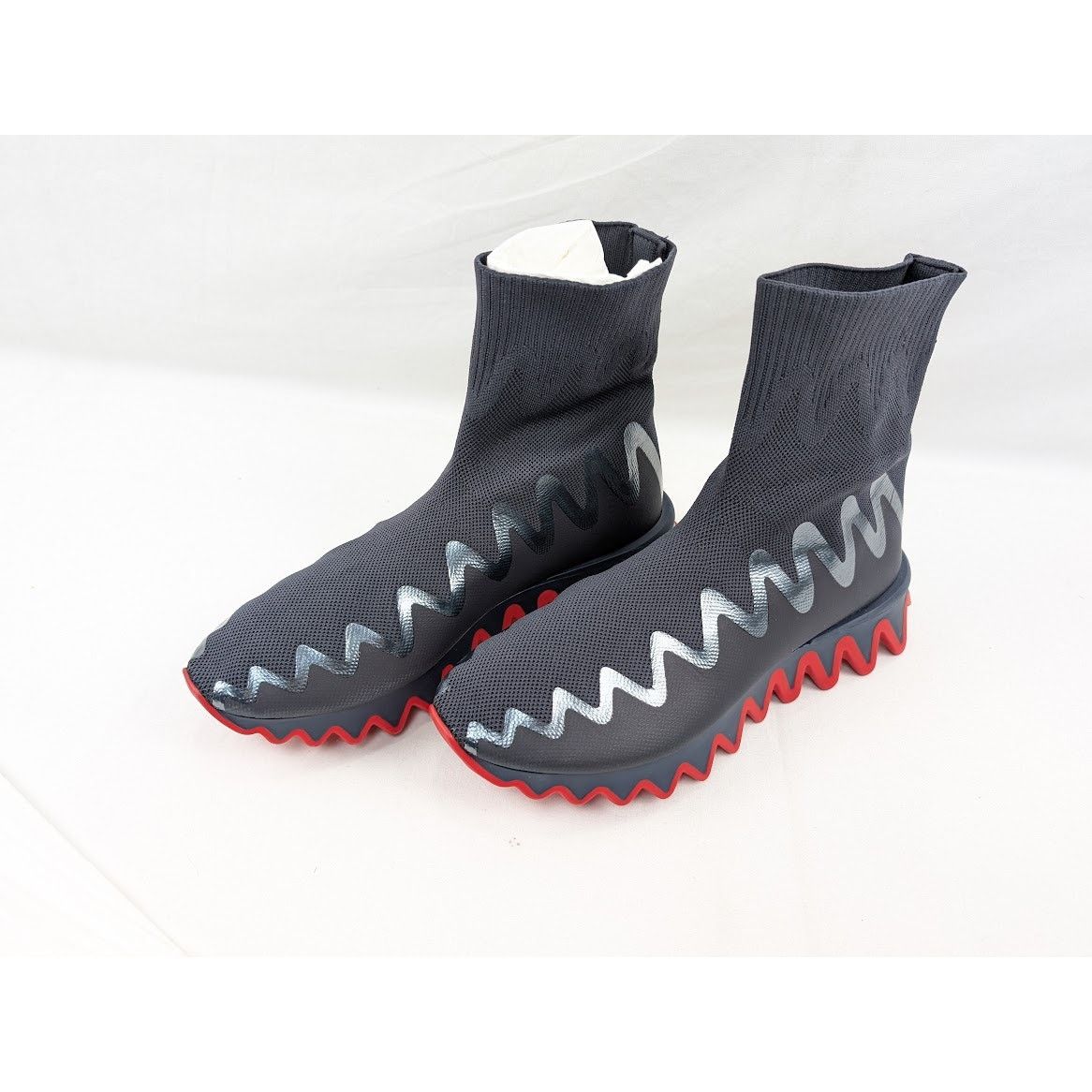 Christian Louboutin o1rshd1 Sharky Sock Pull-On Sneakers in Version Rock Size US 12 / EU 45 - 16 Thumbnail