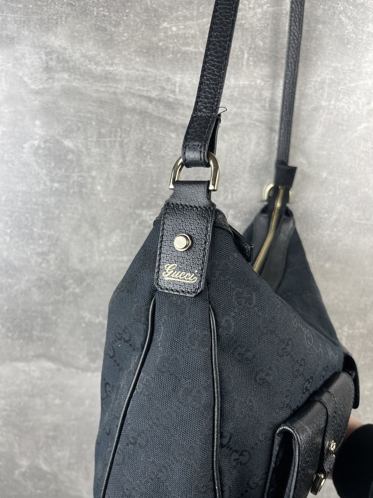 Gucci × Tom Ford × Vintage Gucci Guccissima 00s Leather Black Shoulders Tote Bag Size ONE SIZE - 5 Thumbnail