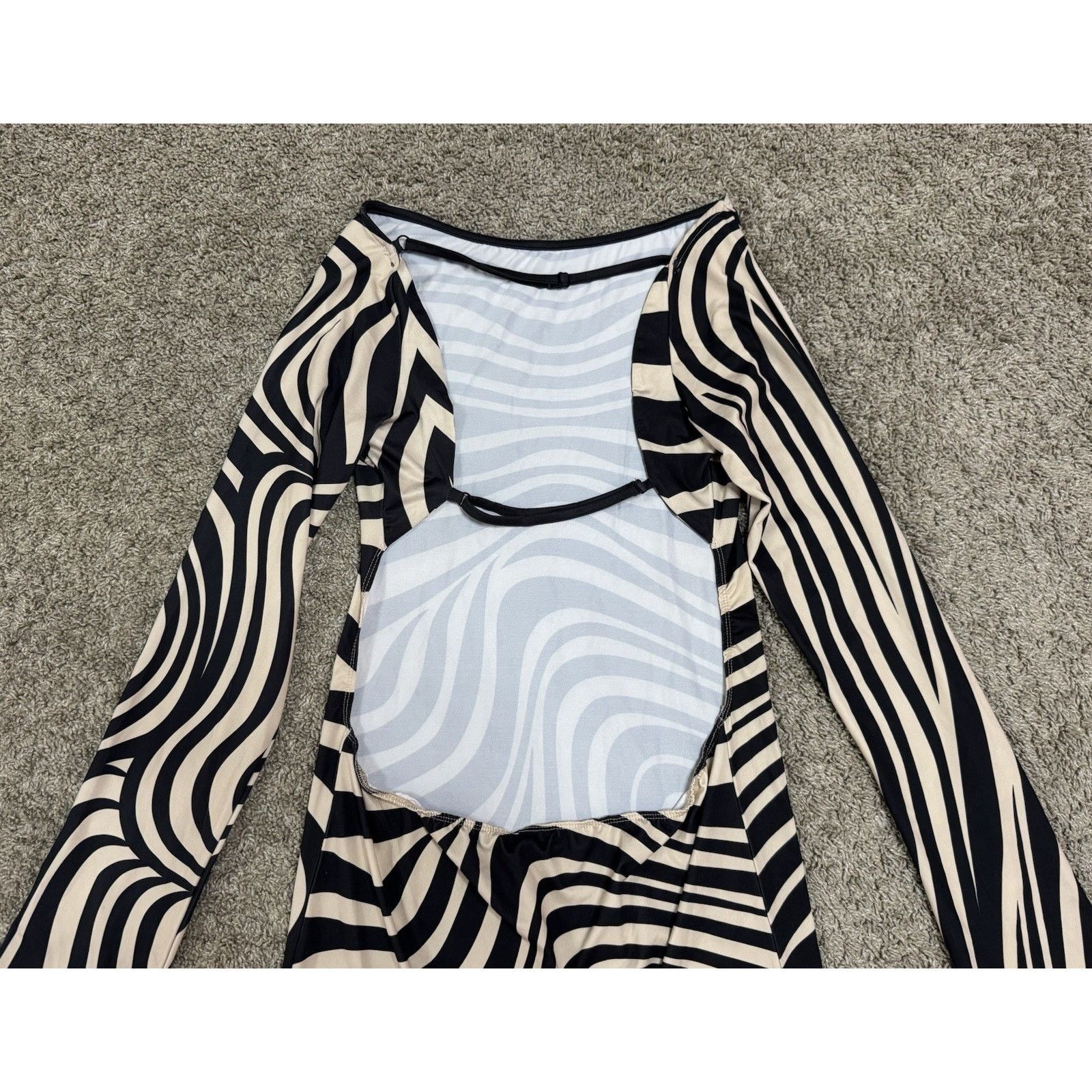 Dolls Kill Dolls Kill JADED London Warped Lines Backless Mini Dress 10 Size L / US 10 / IT 46 - 7 Thumbnail