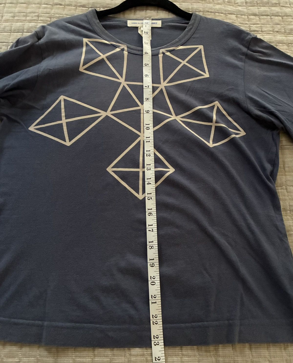 Comme des Garcons Comme des Garçon Geometric Design Blue Long Sleeve Shirt Size US S / EU 44-46 / 1 - 6 Thumbnail