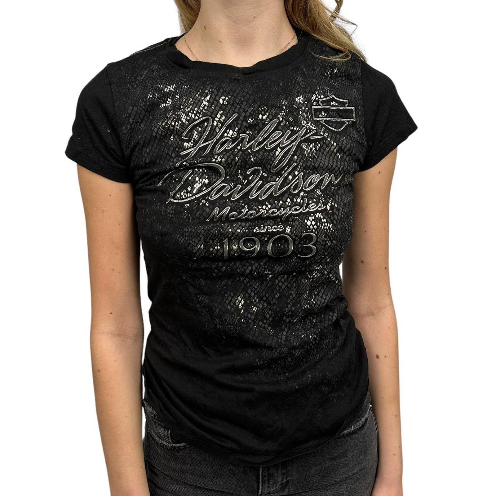 Harley Davidson Vintage Women’s Harley Davidson Shiny Tee Size M / US 6-8 / IT 42-44 - 1 Thumbnail