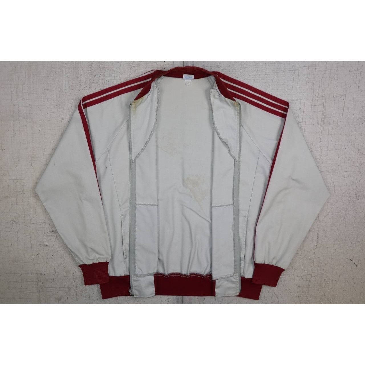 Adidas Vintage 80s Adidas Track Jacket Men's XL White Red Windbreak Size US XL / EU 56 / 4 - 4 Thumbnail