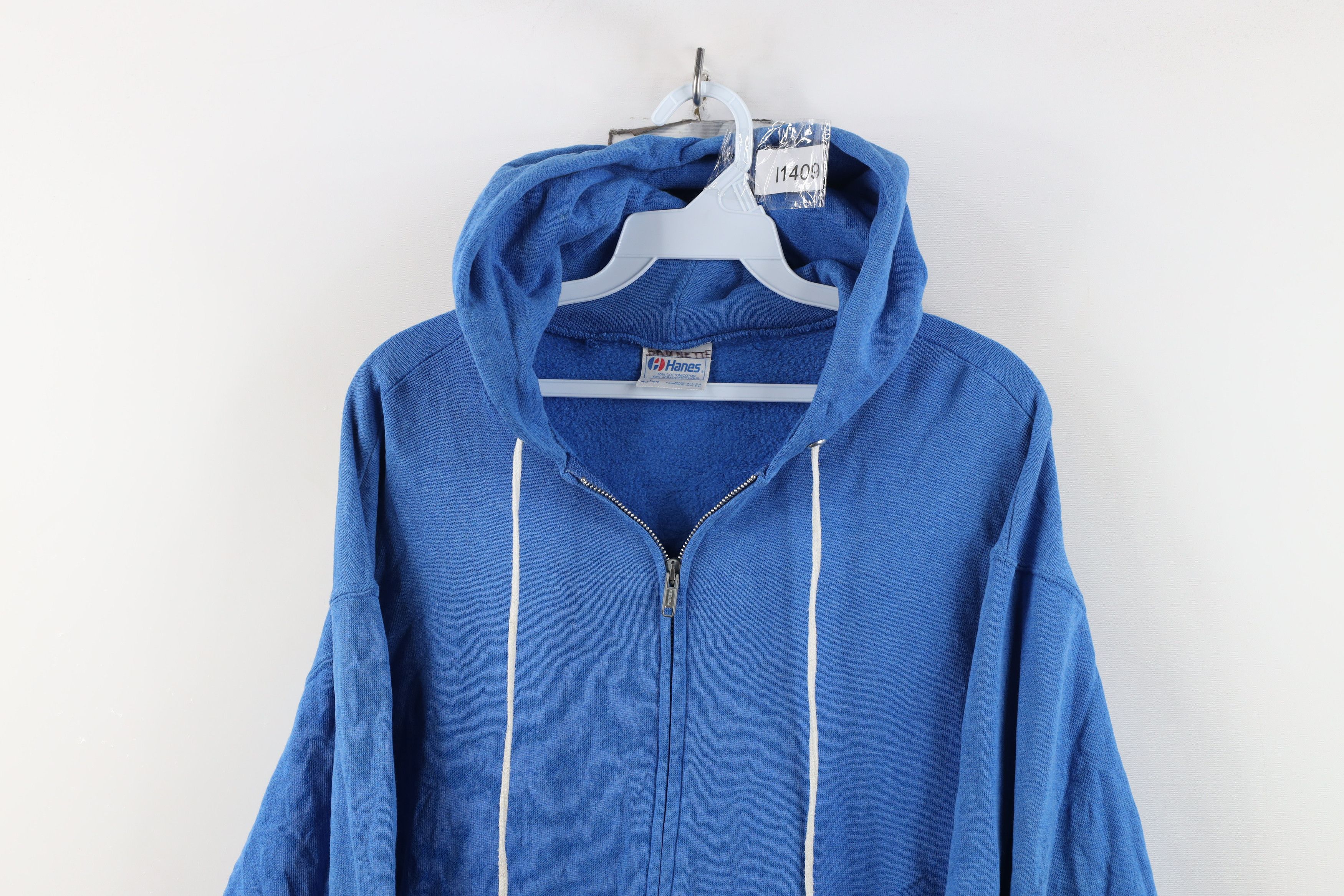 Vintage Vintage 80s Streetwear Blank Full Zip Hoodie Sweatshirt USA Size US L / EU 52-54 / 3 - 2 Thumbnail