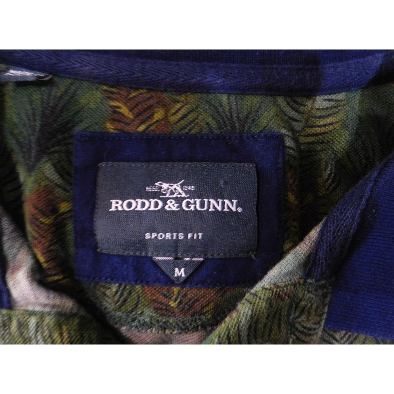 Rodd & Gunn Rodd & Gunn Polo Shirt Mens M Green Sports Fit Tropical Leaf Print Cotton Shirt Size US M / EU 48-50 / 2 - 4 Thumbnail