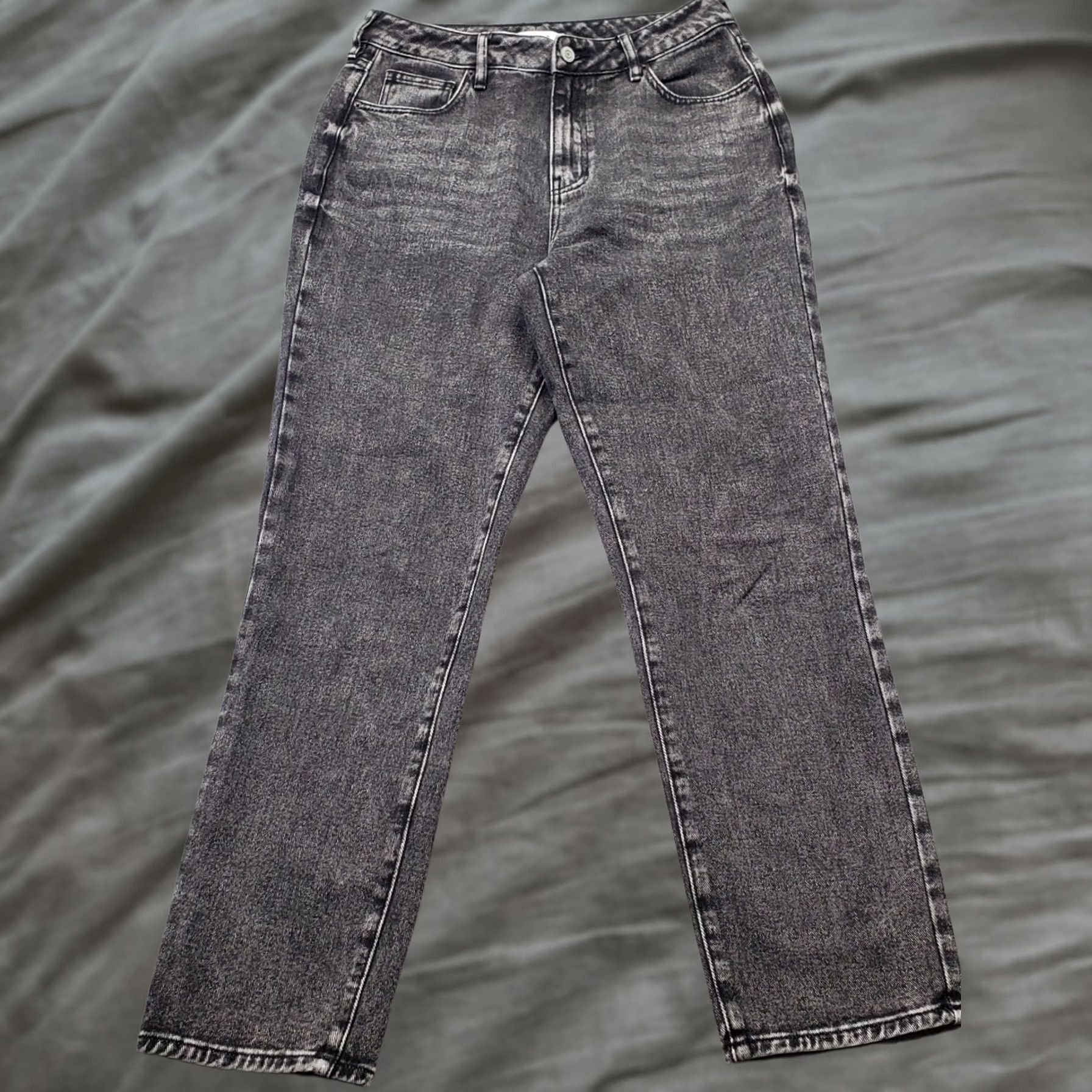 Pacsun PacSun Mom Jeans Womens 28 Black Denim Stretch Dark Wash Whiskered Straight Leg Shirt? Size 28" / US 6 / IT 42 - 1 Thumbnail