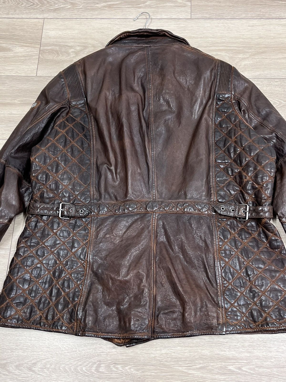 Gypsy Sheepskin Brown Leather Jacket Gipsy Distressed Size 6XL Size 4XL / US 24-26 - 9 Thumbnail