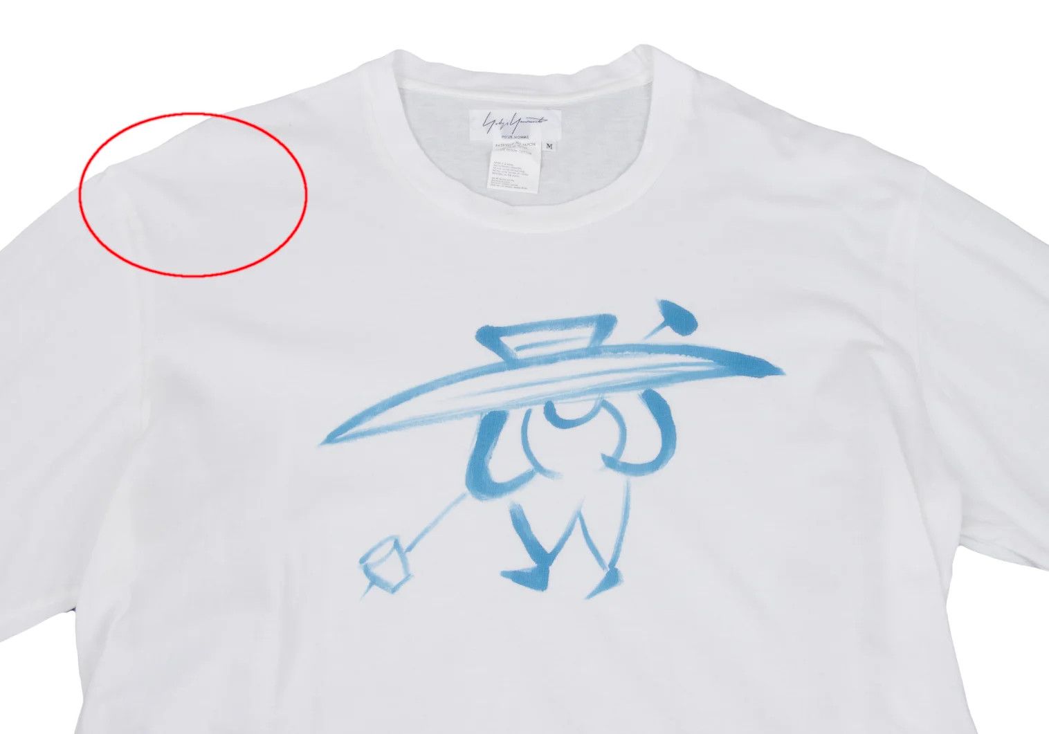Yohji Yamamoto Yohji Yamamoto Drawing Print T-Shirt White Blue M Size US M / EU 48-50 / 2 - 2 Thumbnail