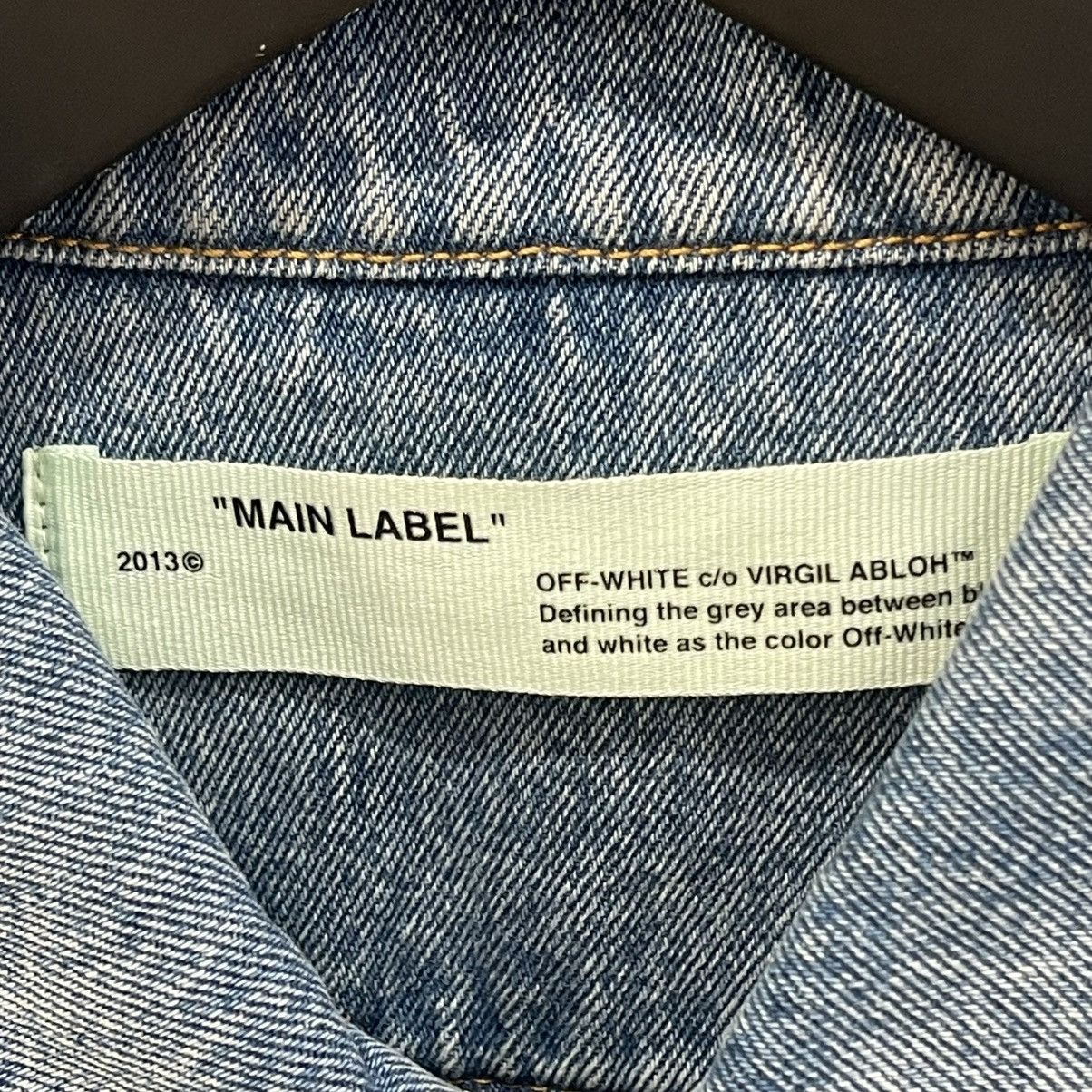 Off-White × Virgil Abloh Off-White Slim Fit Spray Paint Diag Denim Jacket Size US L / EU 52-54 / 3 - 9 Thumbnail