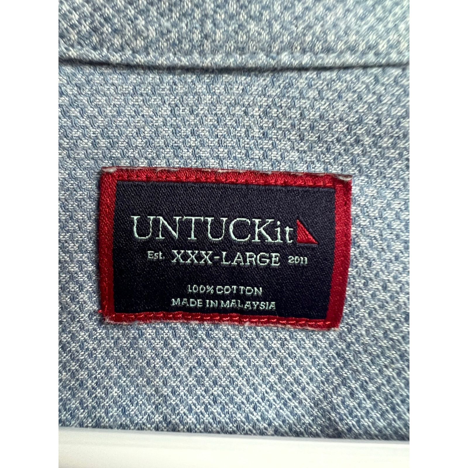 UNTUCKit UNTUCKit Priam Shirt Size XXXL Blue Textured Button Down Size US XXL / EU 58 / 5 - 3 Thumbnail