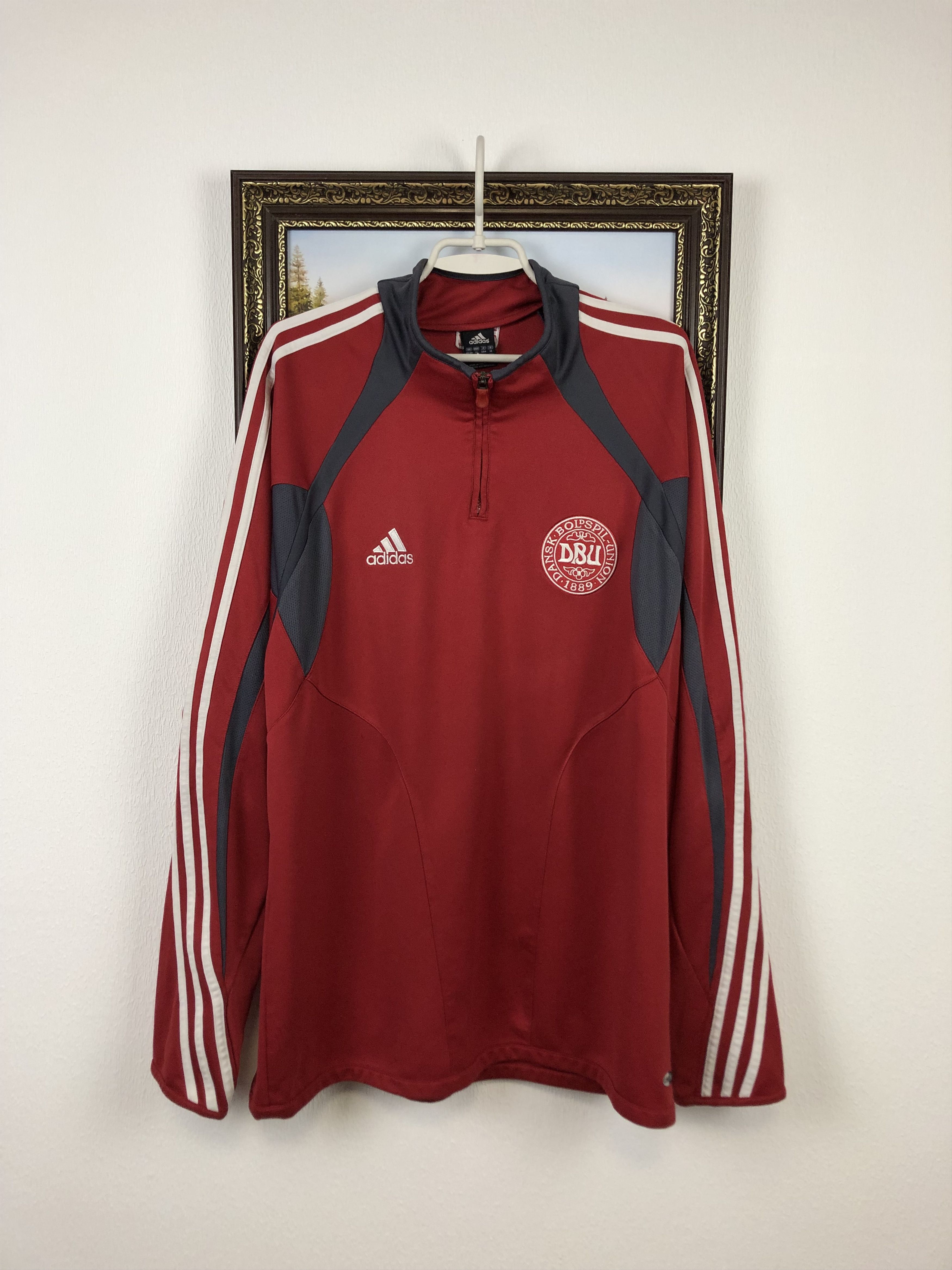 Vintage Denmark Football Jacket Soccer Sweatshirt Rare