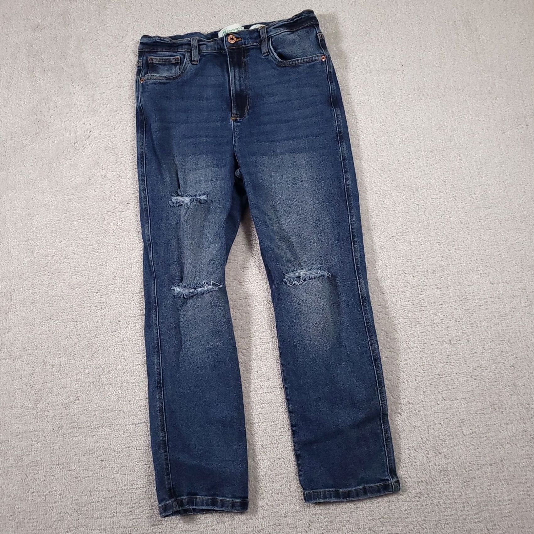 Vintage Celebrity Pink Regeneration Jeans Women’s 11/30 Med Wash Distressed Ankle Crop Jeans Women’s Size 32" / US 10 / IT 46 - 2 Thumbnail