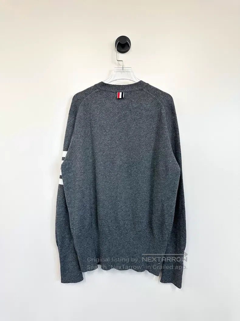 Thom Browne Thom Browne Gray classic four-striped knit cardigan coat Size US XXL / EU 58 / 5 - 2 Thumbnail