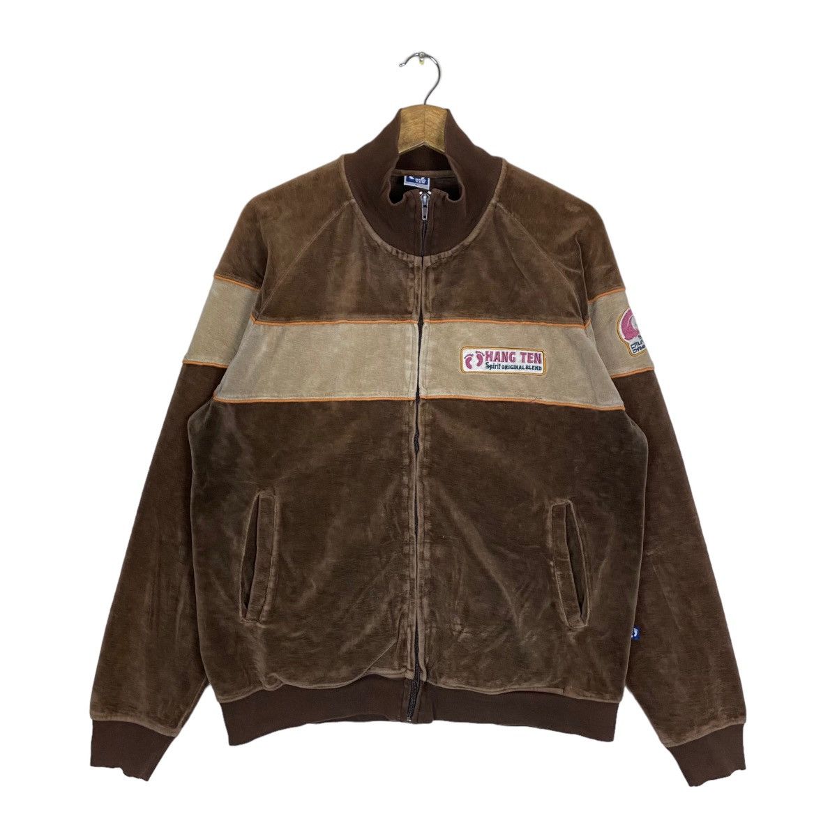 image of Vintage Hang Ten California Surfing Championship Full Zipper in Brown, Men's (Size Large)