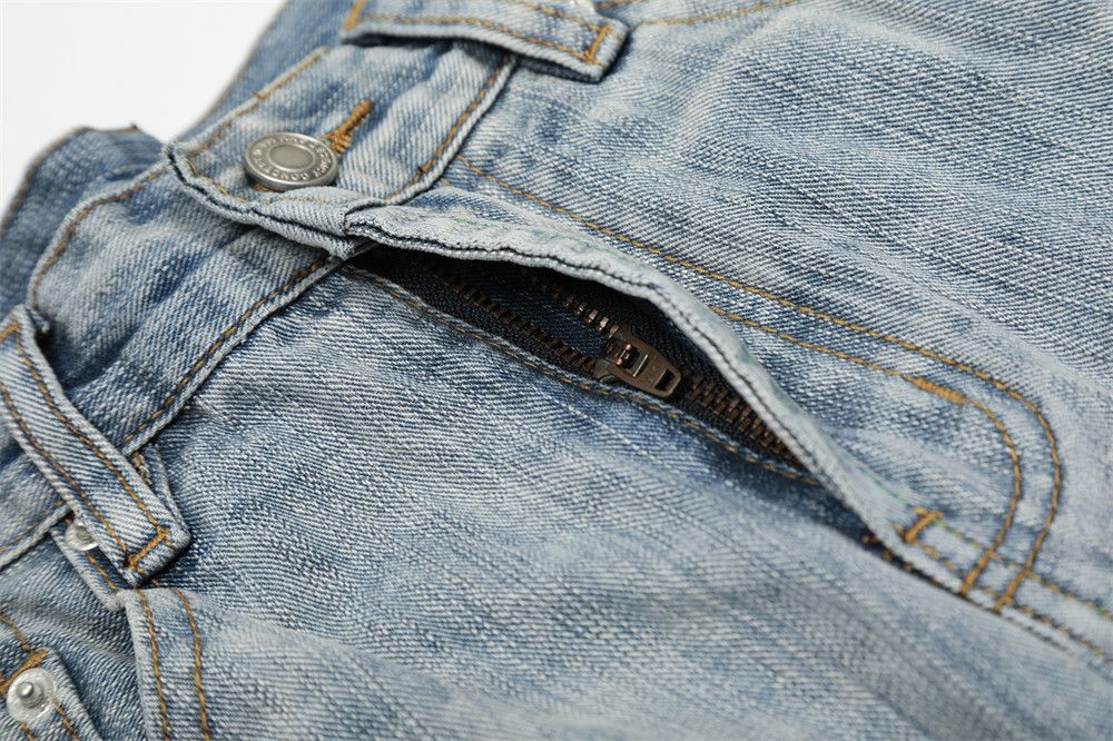 Japanese Brand × Jean American washed men's cleanfit distressed scimitar jeans Size US 34 / EU 50 - 4 Thumbnail