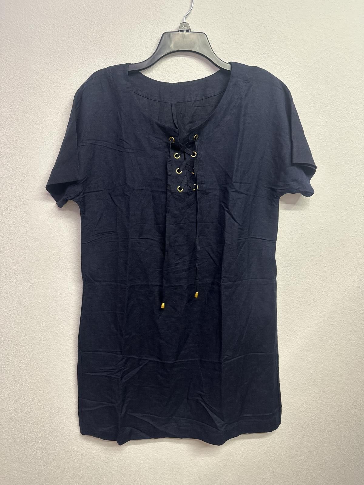 Other Black Lace-Up Front Short Sleeve Dress Size M / US 6-8 / IT 42-44 - 4 Thumbnail