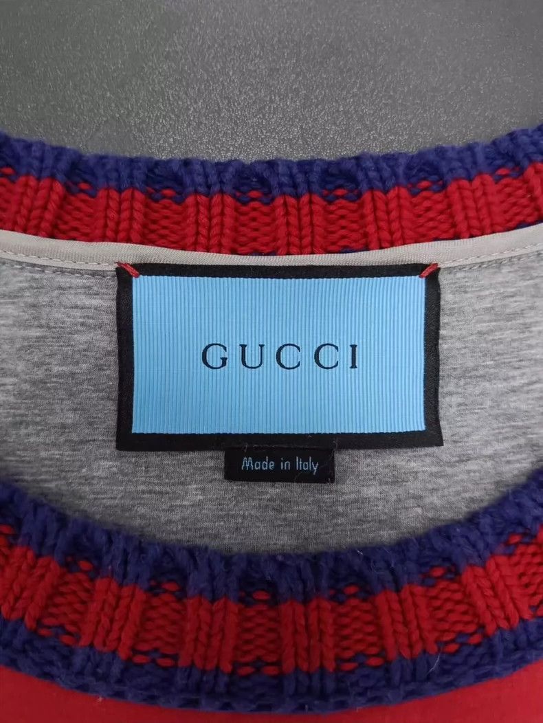 Gucci Gucci Double Glogo diamond print knitted collar sweatshirt Size US L / EU 52-54 / 3 - 4 Thumbnail