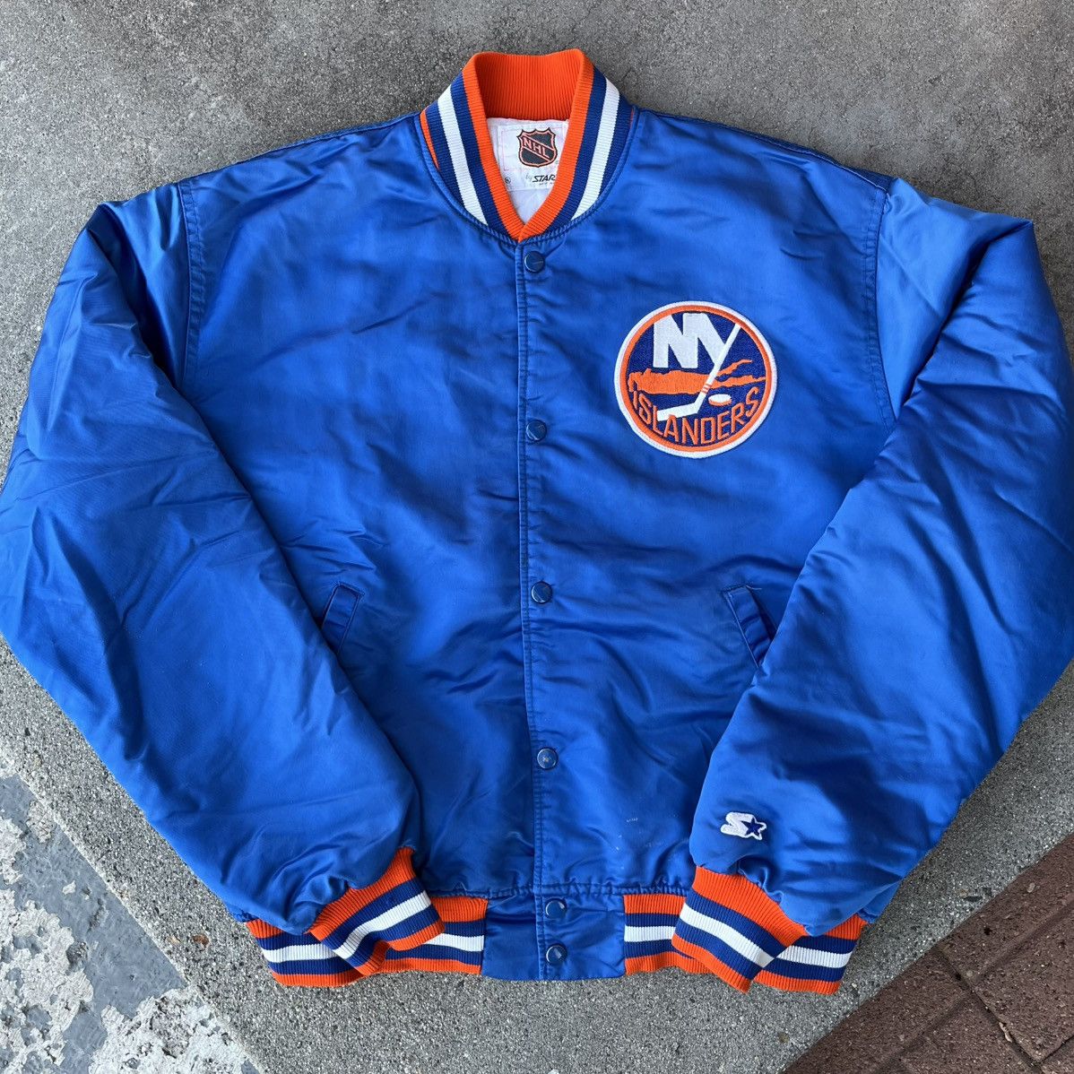 80's starter スタジャン　NHL Vintage 80s Starter Chicago Blackhawks Jacket Red Satin