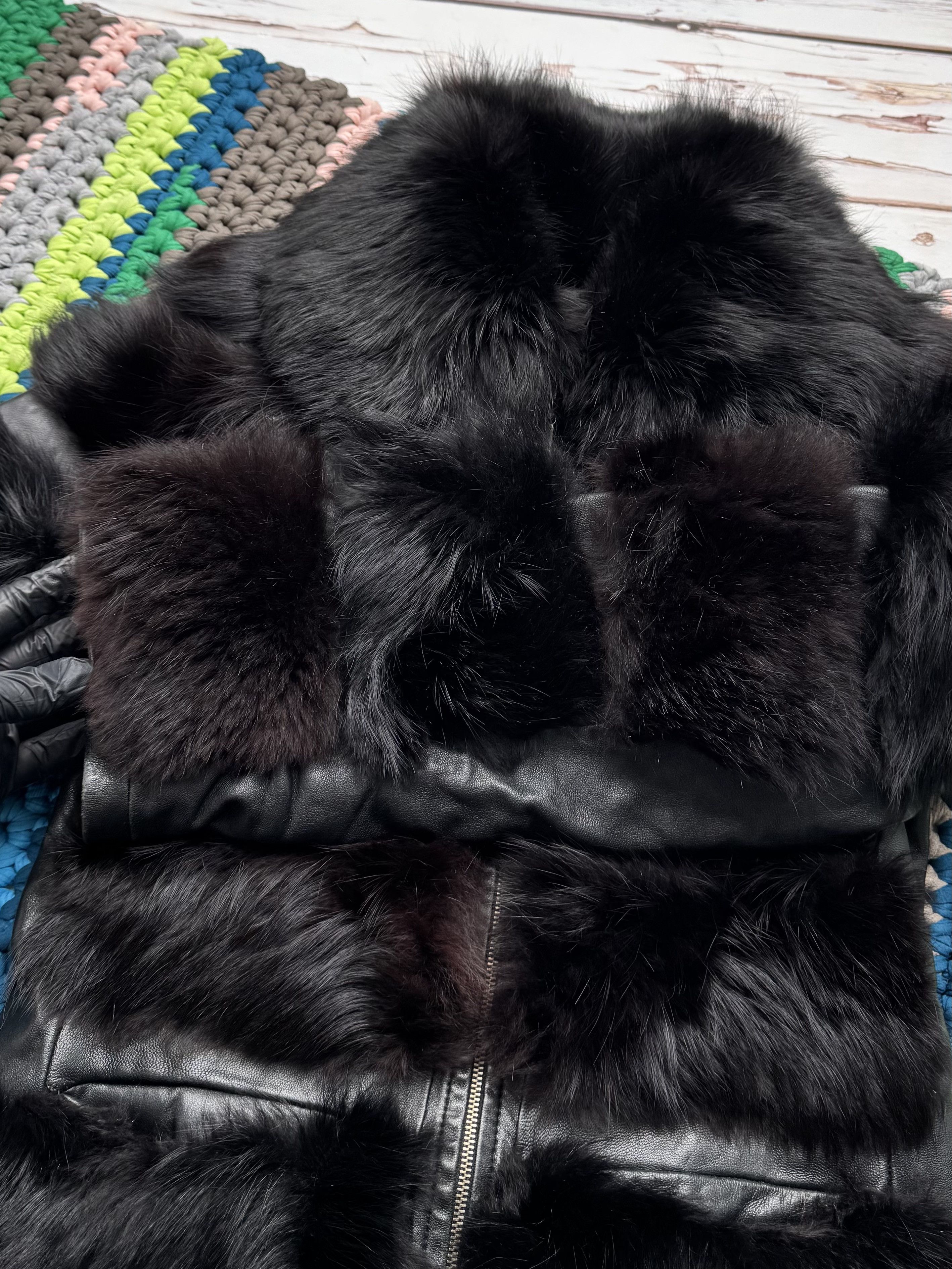 Vintage Women Vintage Leather Real Fur Jacket Winter Coat (D15) Size M / US 6-8 / IT 42-44 - 9 Thumbnail