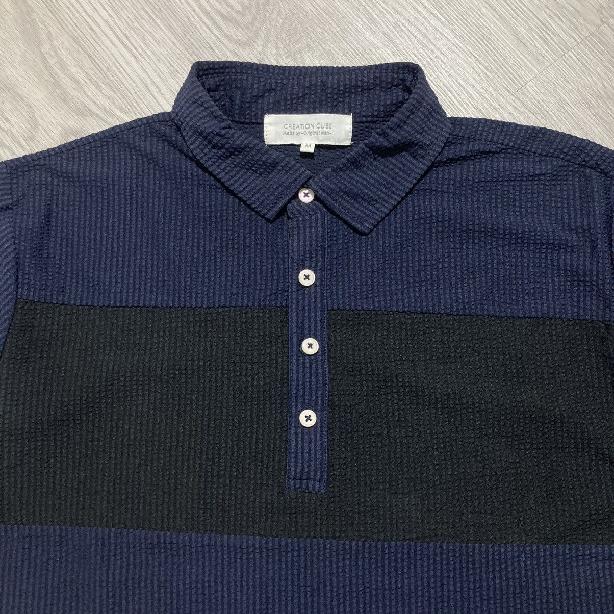 Issey Miyake 2000s Creation Cube Waffle Halfbutton Shirt Designer 2 Tone Size US M / EU 48-50 / 2 - 3 Thumbnail