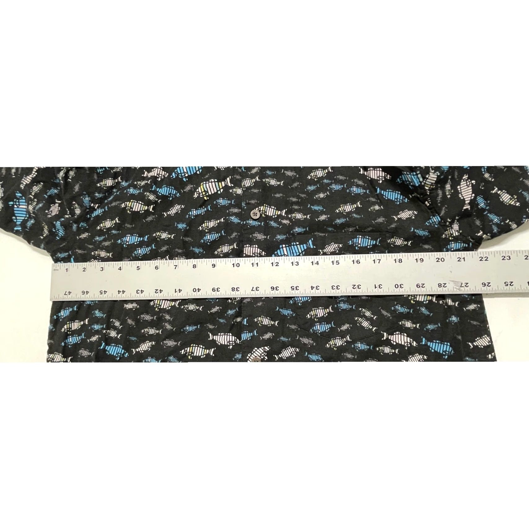 Vintage Newport Blue Button-Up Shirt Men L Fish All Over Print Gray Blue Cotton Size US L / EU 52-54 / 3 - 7 Thumbnail