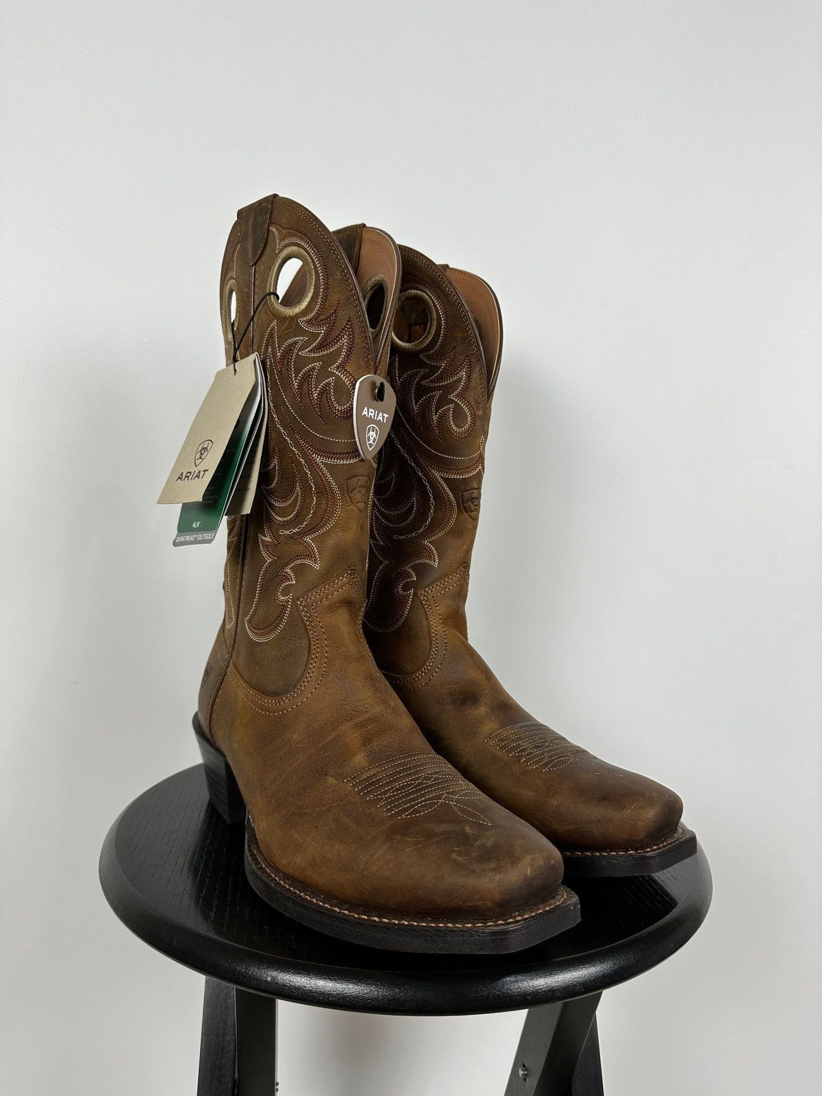 Ariat NEW! Ariat Square Toe Western Brown Leather Boots Size US 9 / EU 42 - 5 Thumbnail