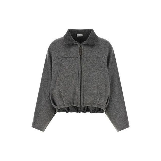 Brunello Cucinelli BRUNELLO CUCINELLI Gray Shiny Zipper Pull Jacket New & Authe Size XS / US 0-2 / IT 36-38 - 1 Thumbnail
